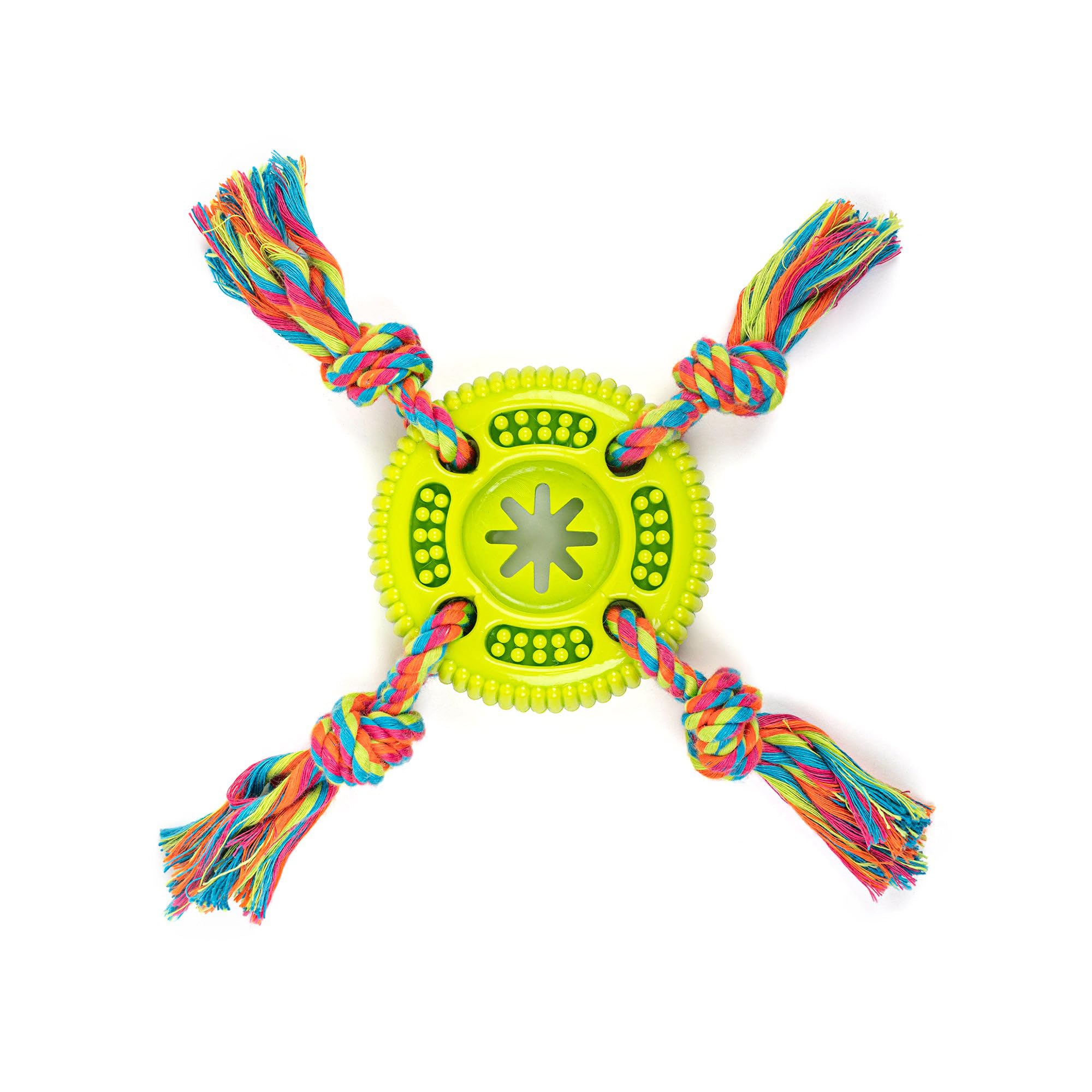 Heads Up For Tails Tail Lover Co. Tyre With Rope Chew Dog Toy  Green