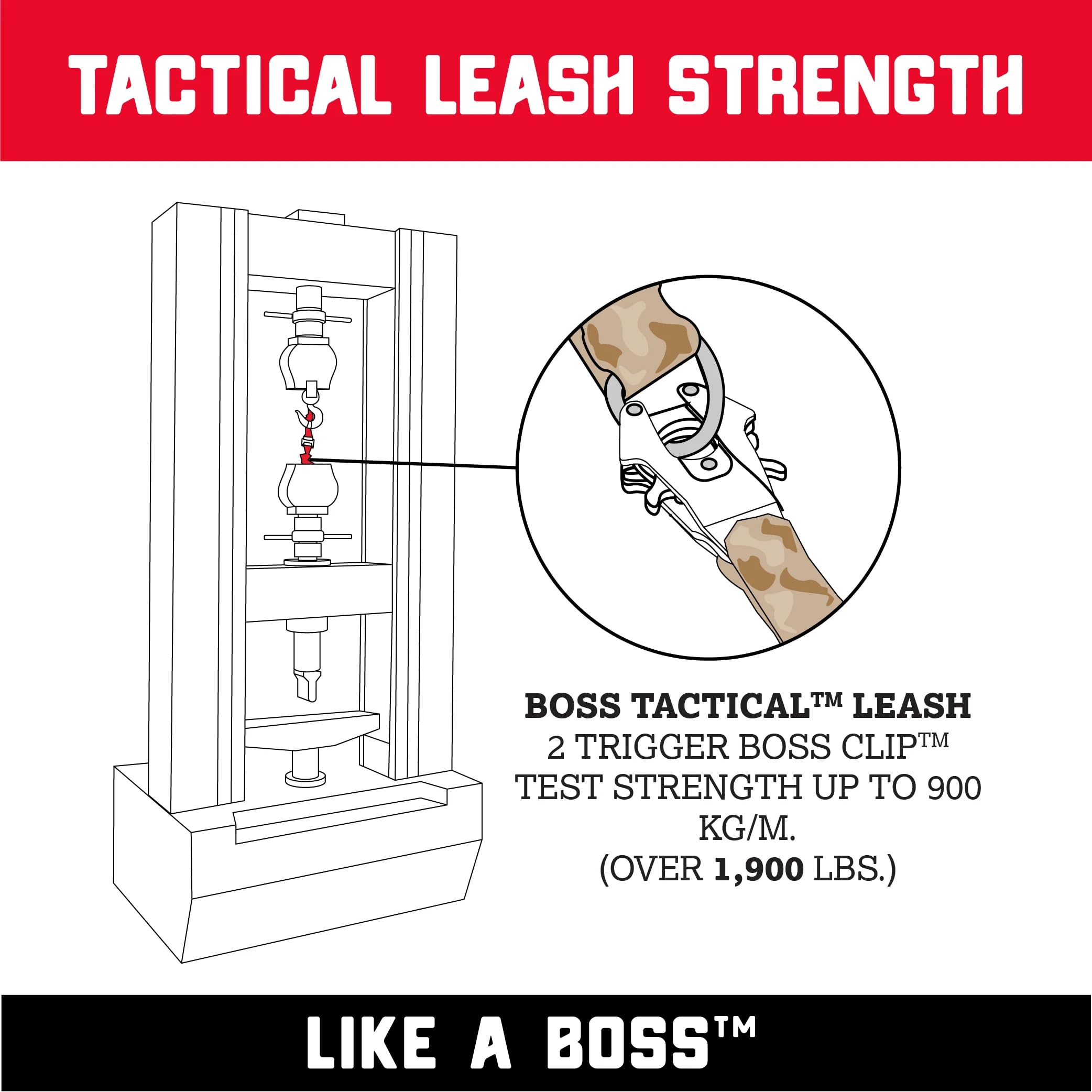 Boss Dog Tactical Leash, Tan Camo, 4 Ft