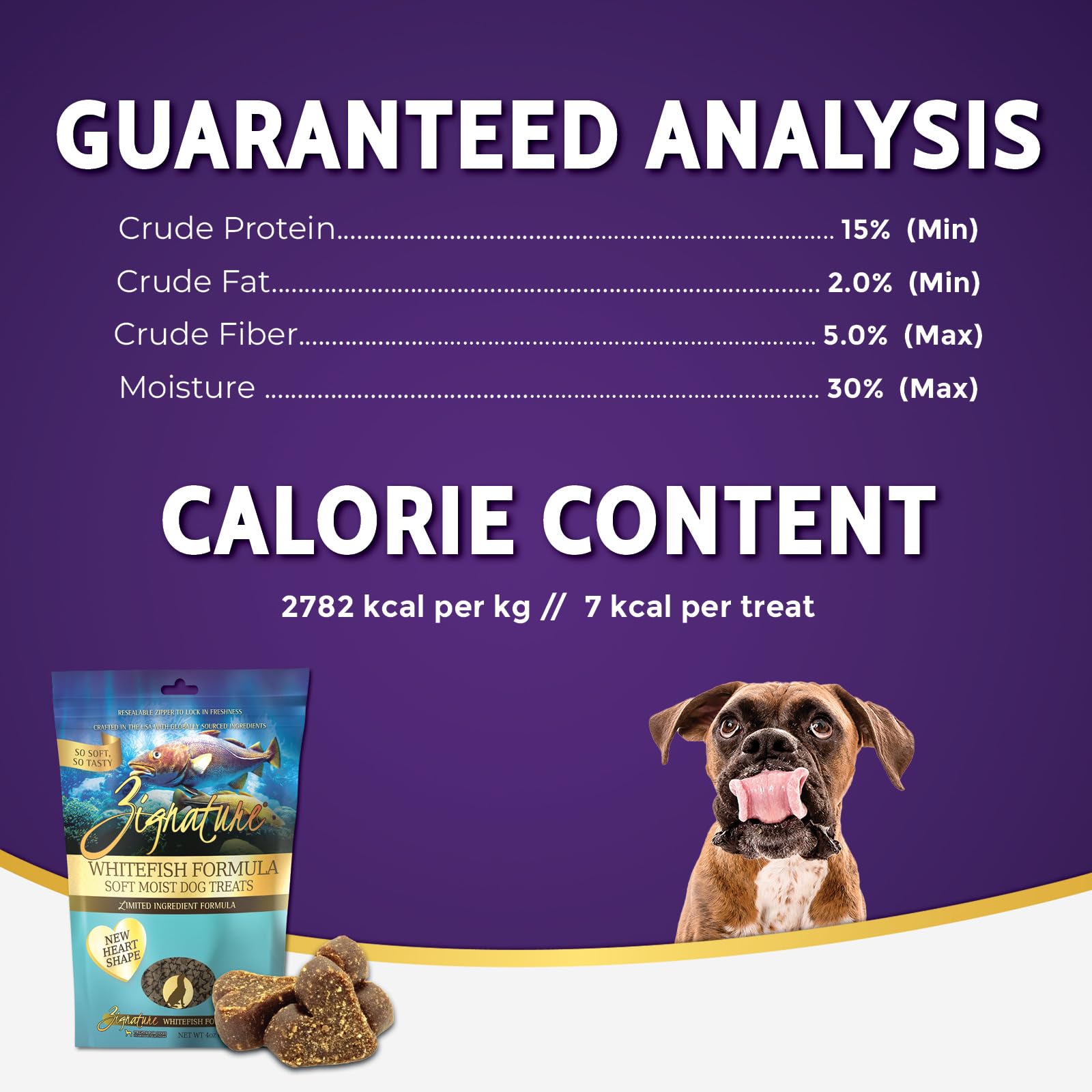 Zignature Whitefish Soft Moist Treats for Dogs - 4 Ounce Pack, Grain-Free, High-Protein Snack