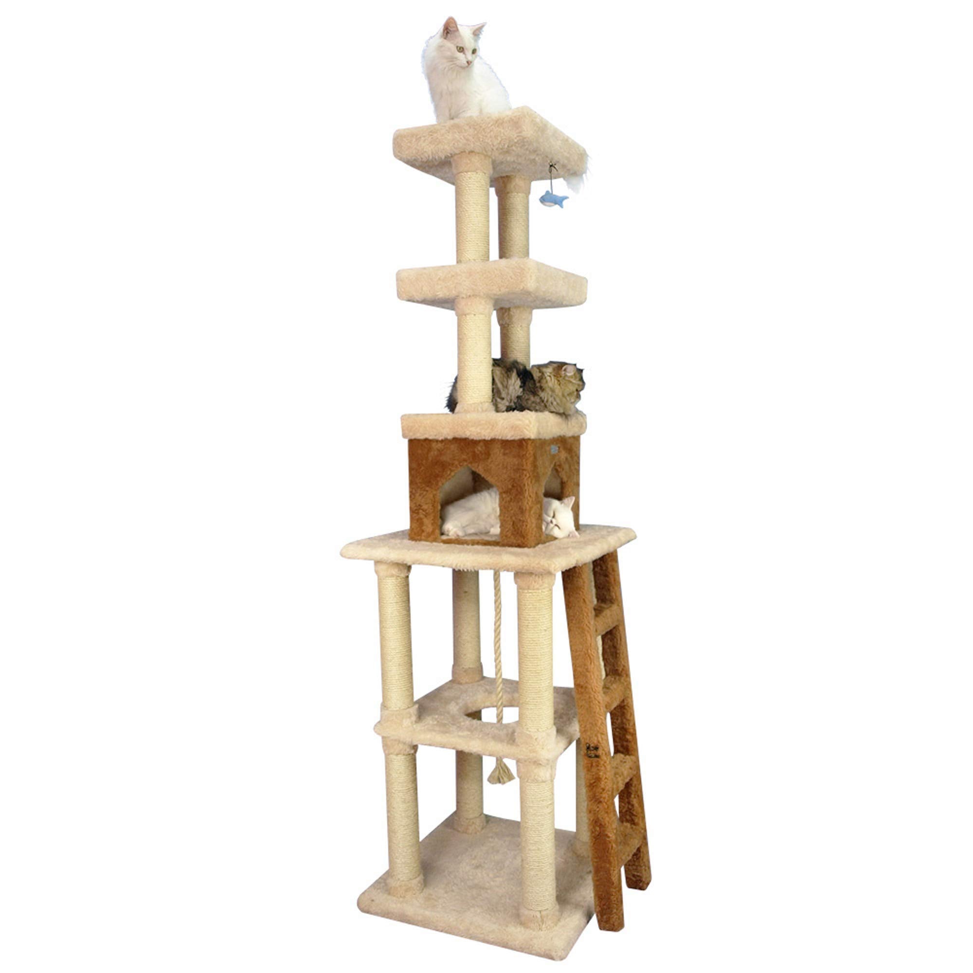Armarkat Multi-Level Cat Tower X8303 Real Wood Cat Tree In Beige, 32'(L) X 24'(W) X 84'(H)