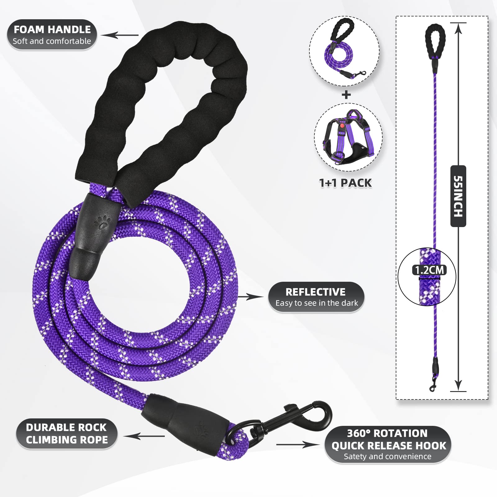 Juqiboom No Pull Dog Harness, Adjustable Soft Padded Dog Vest, Reflective No-Choke Pet Oxford Vest with Easy Control Handle for