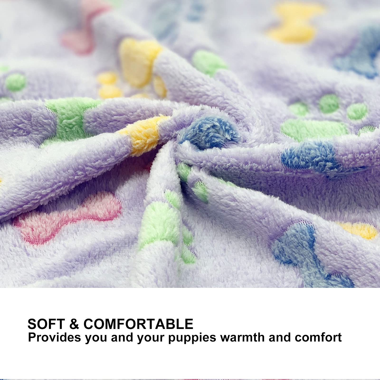 1 Pack 3 Puppy Blankets Super Soft Warm Sleep Mat Bone Print Cute Blanket Fluffy Premium Fleece Pet Blanket Flannel Throw Dog Blankets For Small Dogs Puppy Cat,Small(23'X15')