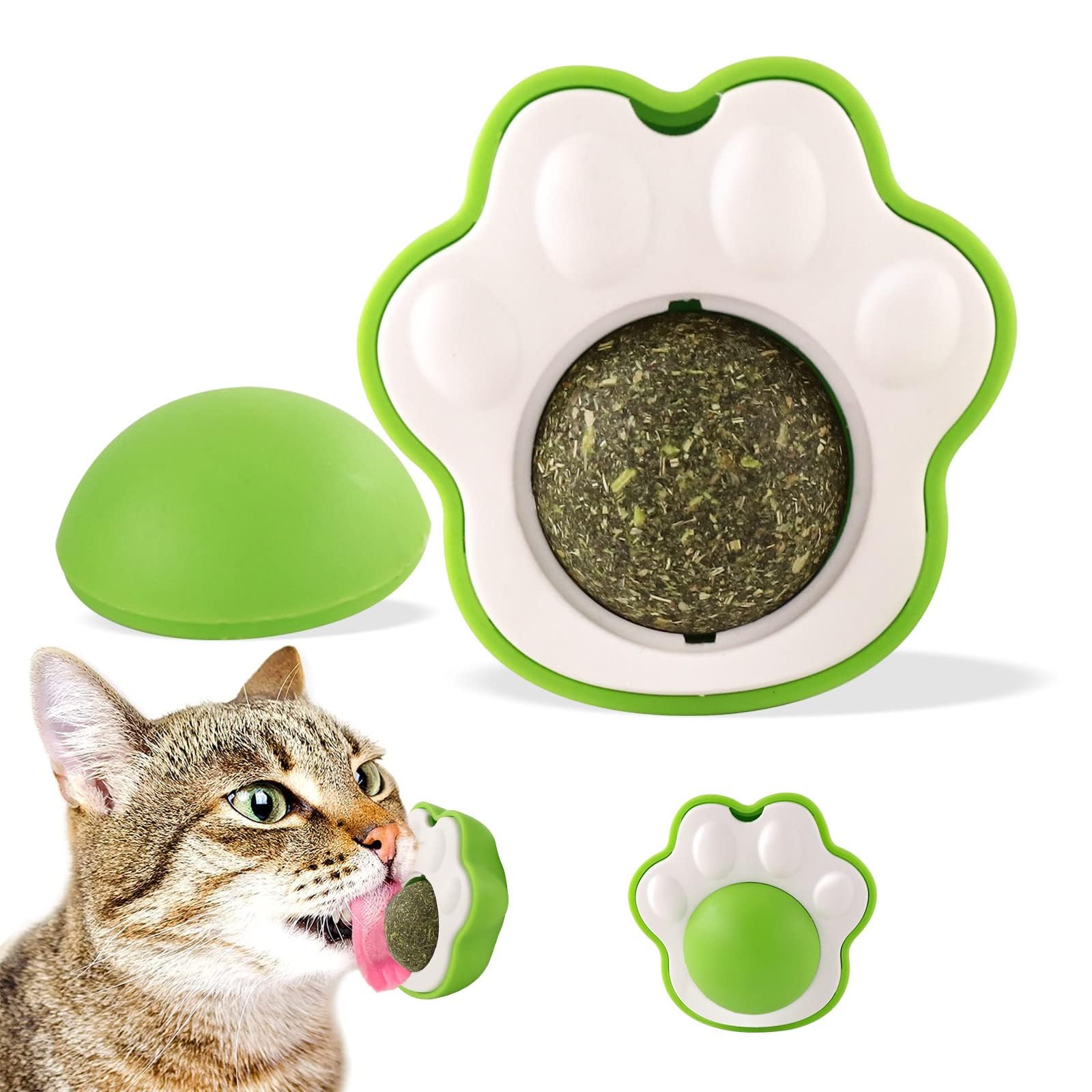 Rvpaws Catnip Balls Edible Catnip Ball For Cats Kitten Toy Rotatable Mint Ball Kitten Chew Treats For Teeth Cleaning Biting Dent