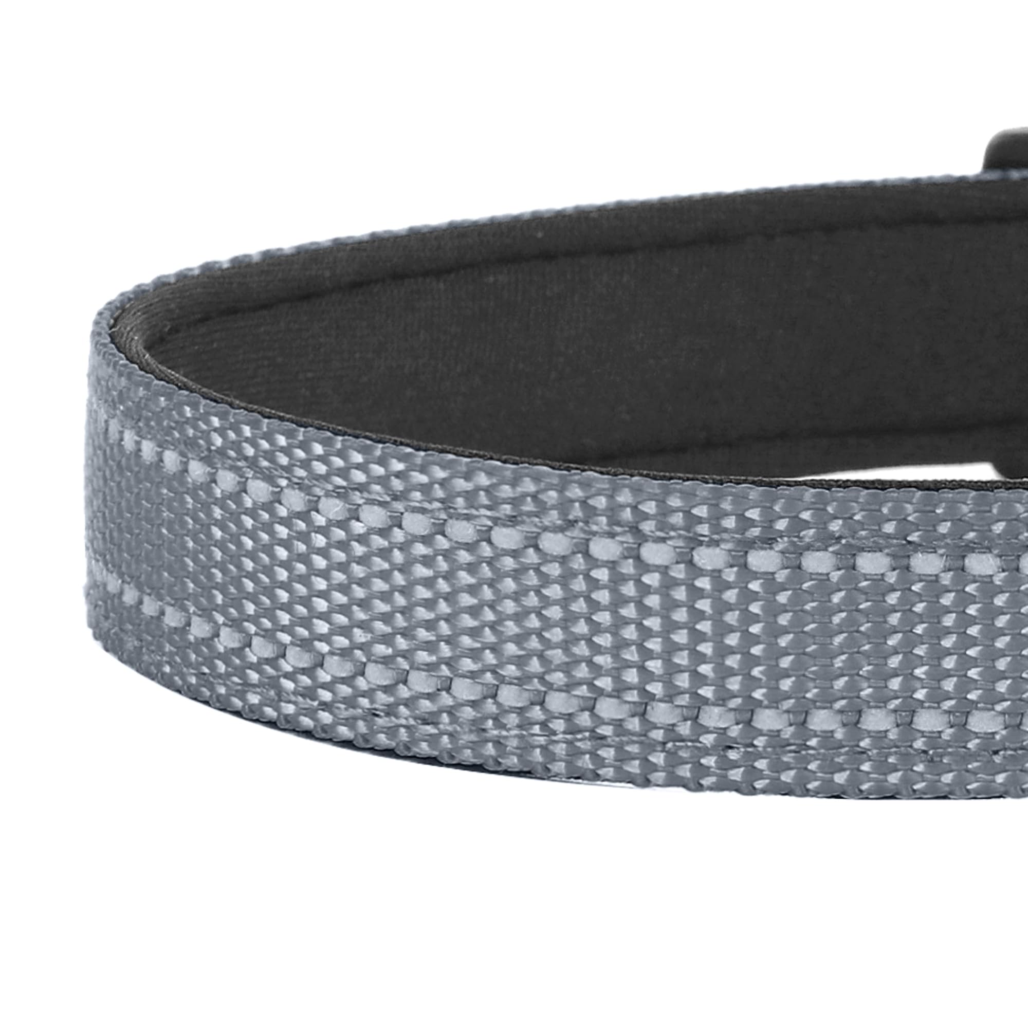 Pwod Reflective Dog Collar, Adjustable Soft Neoprene Padded Nylon Pet Collars With Buckle For Extra Large Dogs, Gray,Xl