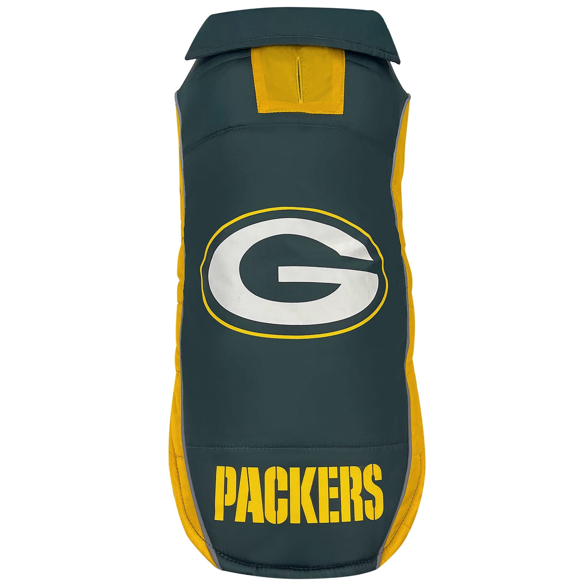 Nfl Green Bay Packers Puffer Vest For Dogs & Cats, Size Large. Warm, Cozy, And Waterproof Dog Coat, For Small And Large Dogs/Cat