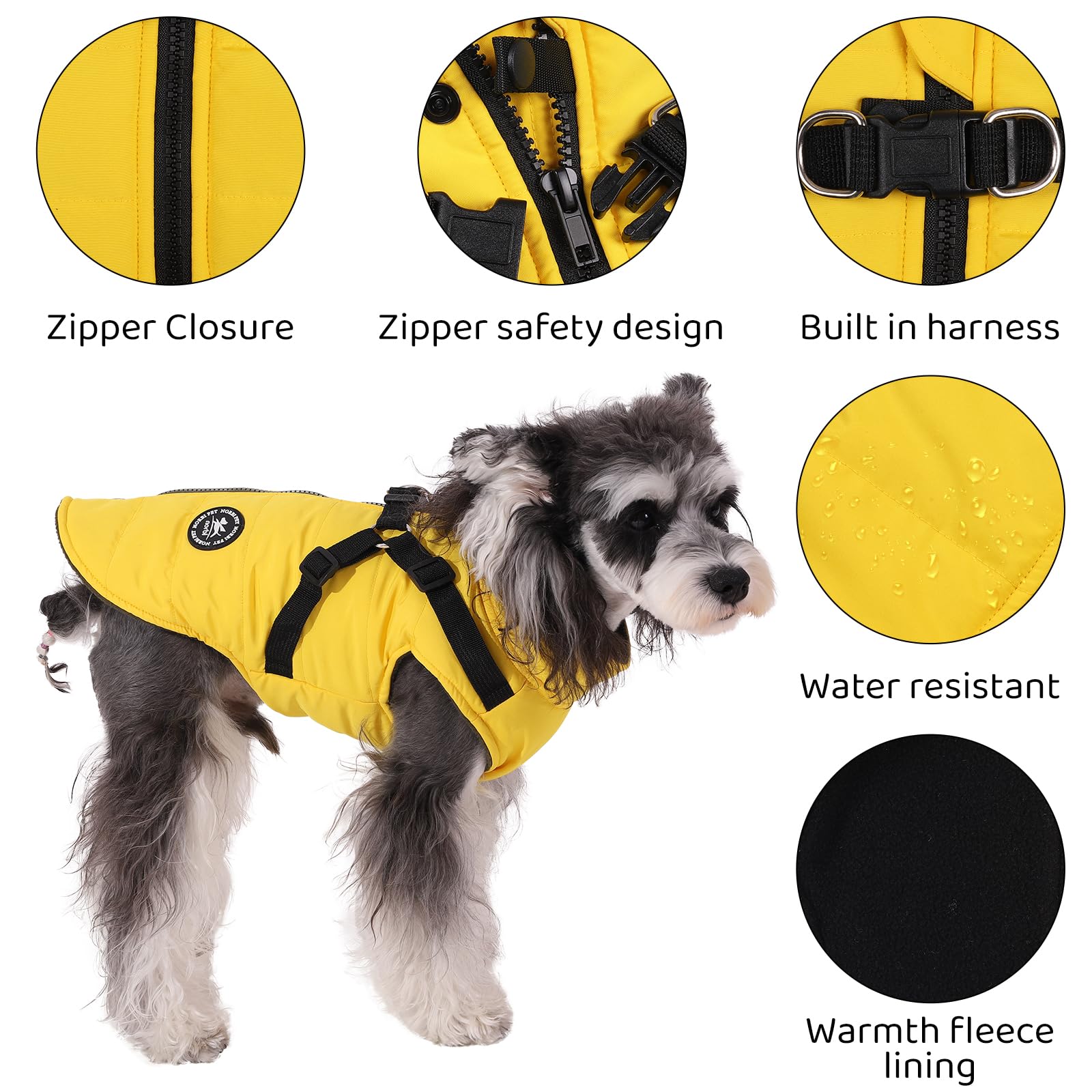 Norbi Dog Coat - Winter Jacket With Built-In Harness, Adjustable For Small To Large Dogs, Warm Coat For Cold Weather
