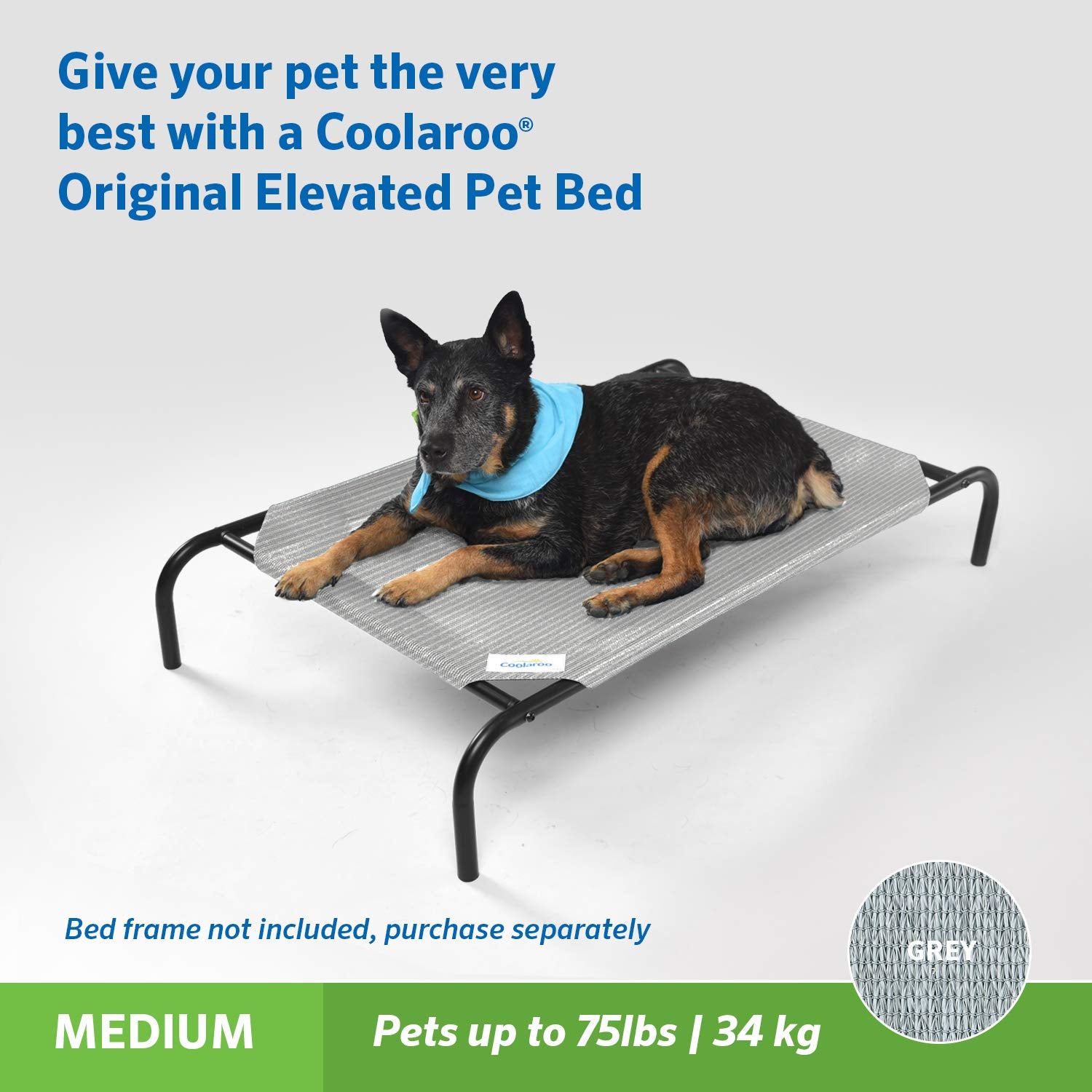 Original Pet Bed Replacement Cover - Grey - Medium (35' X 25.5')