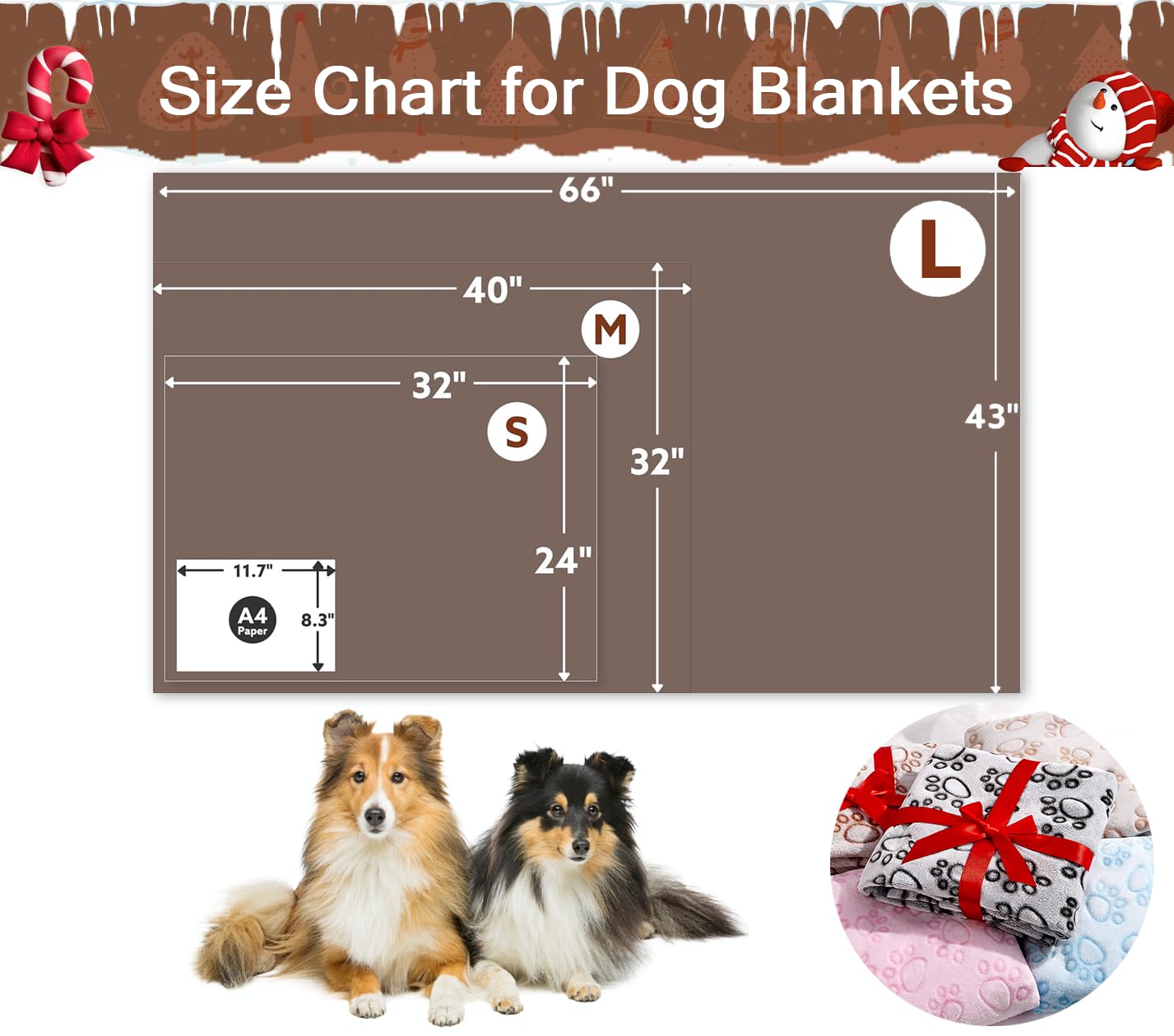 Stuffed Premium Soft Dog Blanket, Brown Flannel Fleece Blanket For Small Medium Dogs, Pet Puppy Blankets Gift For Kitten Cat, Cu