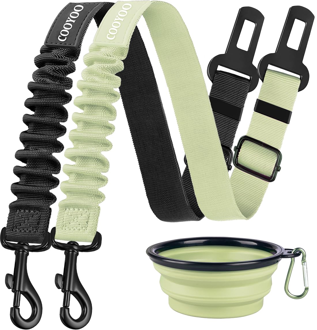 Cooyoo Dog Seat Belt,3 Piece Set Retractable Dog Car Adjustable Seatbelts For Vehicle Nylon Pet Safety Heavy Duty & Elastic & Durable Car Harness For Dogs