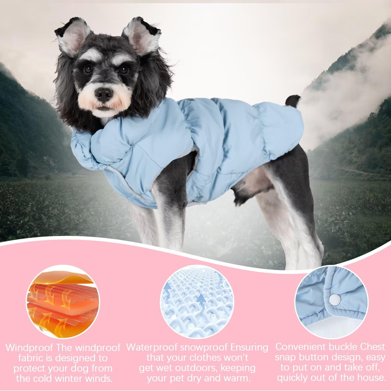 Puppy Coat, Dog Jacket, Snowsuit, Sweater, Vest - Waterproof, Windproof, Warm Dog Cold Weather Coats - Built-In Harness - Xs