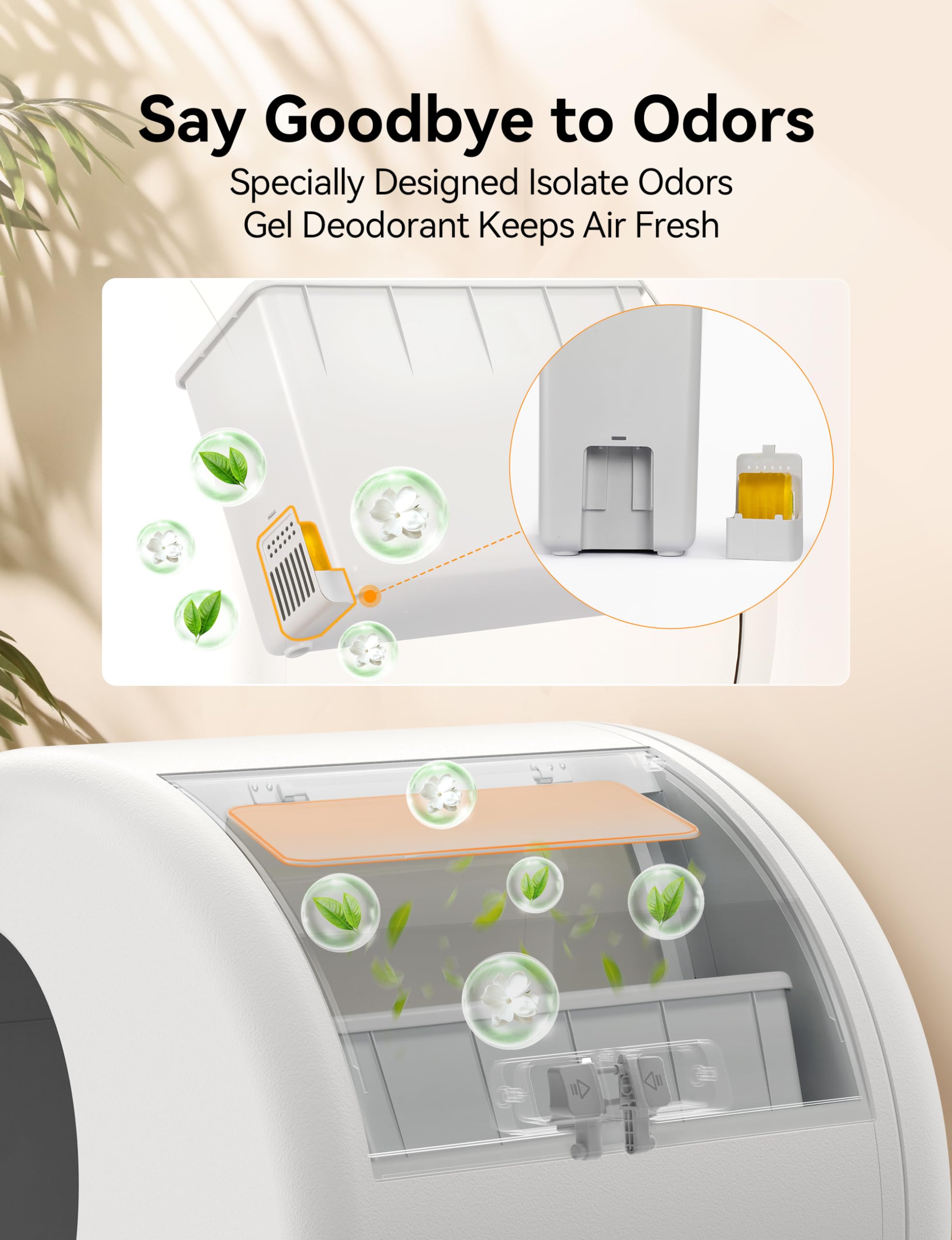 Meowant Self-Cleaning Cat Litter Box, Integrated Safety Protection Automatic Cat Litter Box For Multi Cats, Extra Large/Odor Removal/App Control Smart Cat Litter Box With Mat & Liner