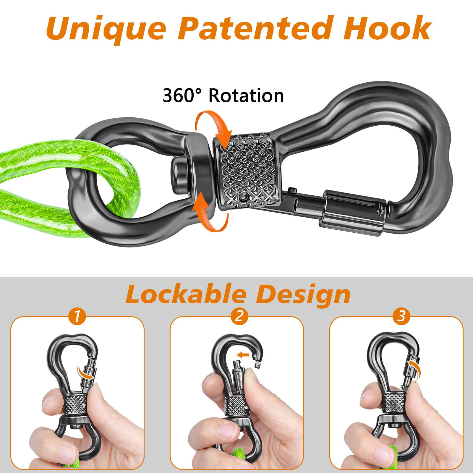 Xiaz 20Ft Tie Out Cable For Dogs, Dog Leads For Yard Chew Proof, Heavy Duty Pet Tie Out Cable For Large Dogs Up To 250Lbs,Durabl