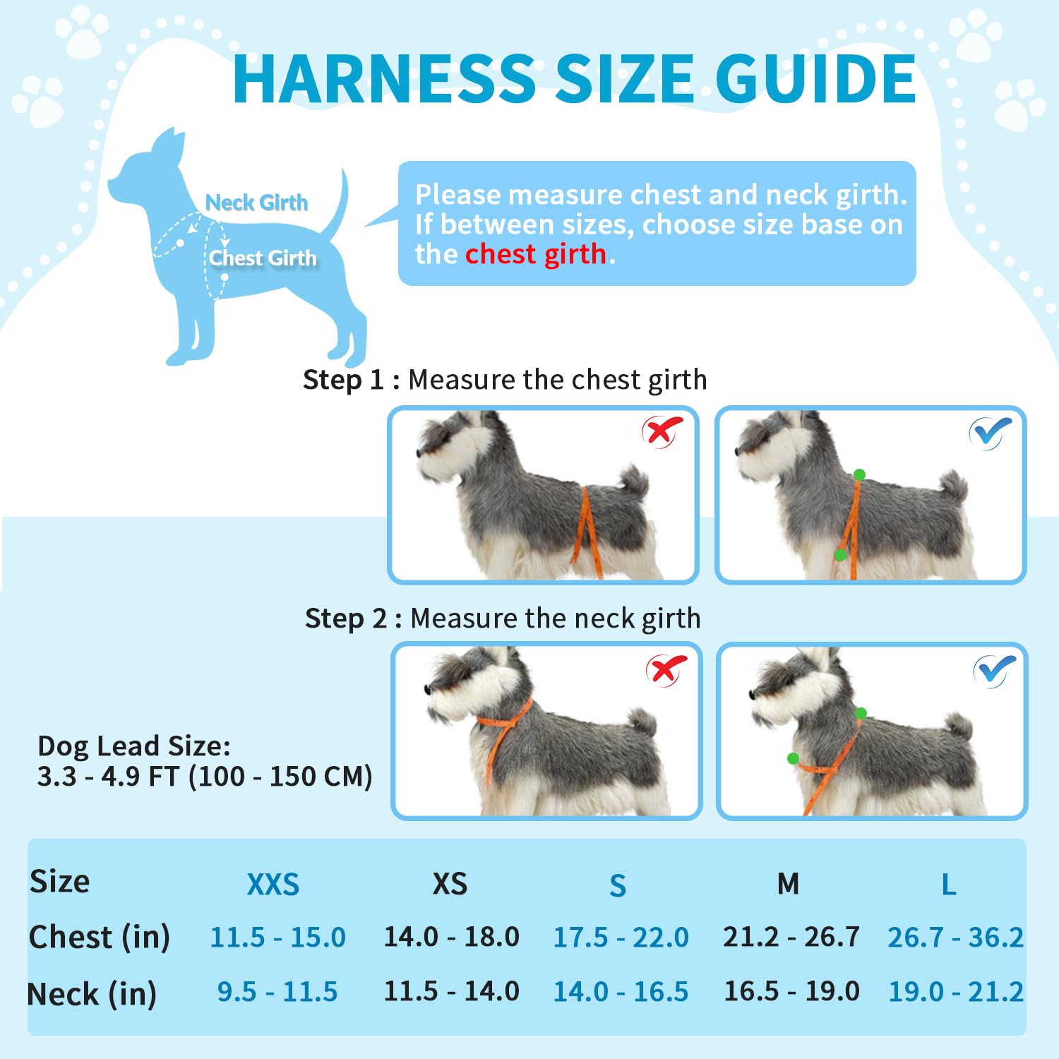 Lukovee Dog Harness And Leash Set, Soft Padded Small Dog Harness, Neck & Chest Adjustable Reflective Vest Puppy Harness With 4Ft