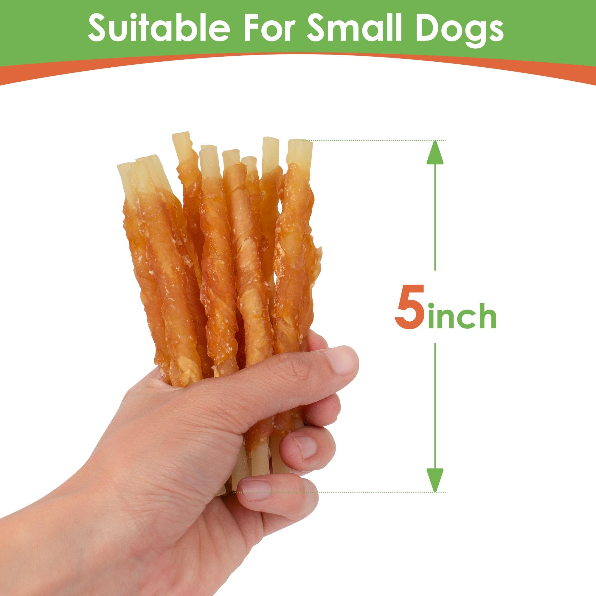 MON2SUN Rawhide Free Dog Treats Chicken Wrapped Cod Sticks for Small Dogs Healthy Training Treats Soft Snacks (8.82 Ounce -Pack