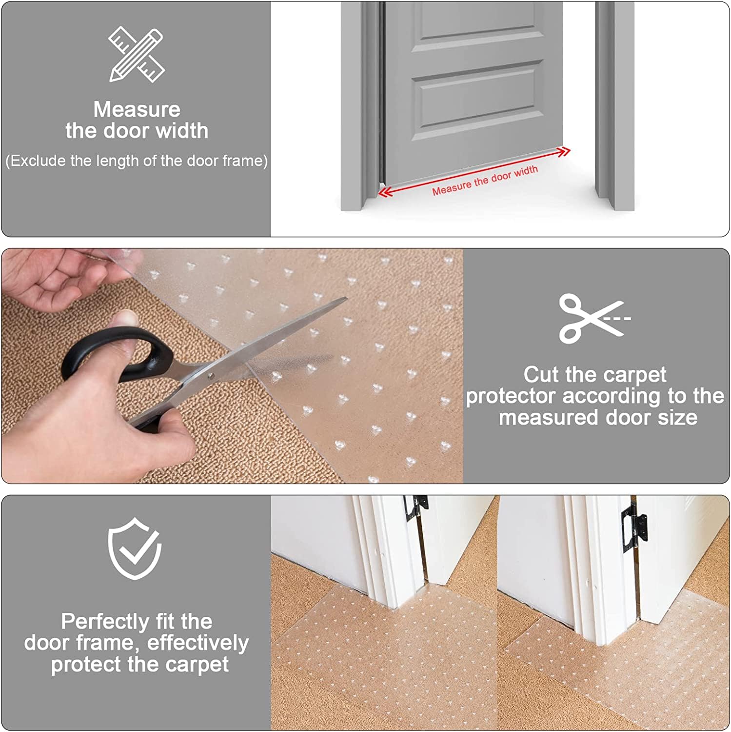Uross Carpet Protector For Pets - Cat Scratch Guard Mat, Anti Scratch Under Door Guard, Easy To Cut Plastic, 3.6Ft
