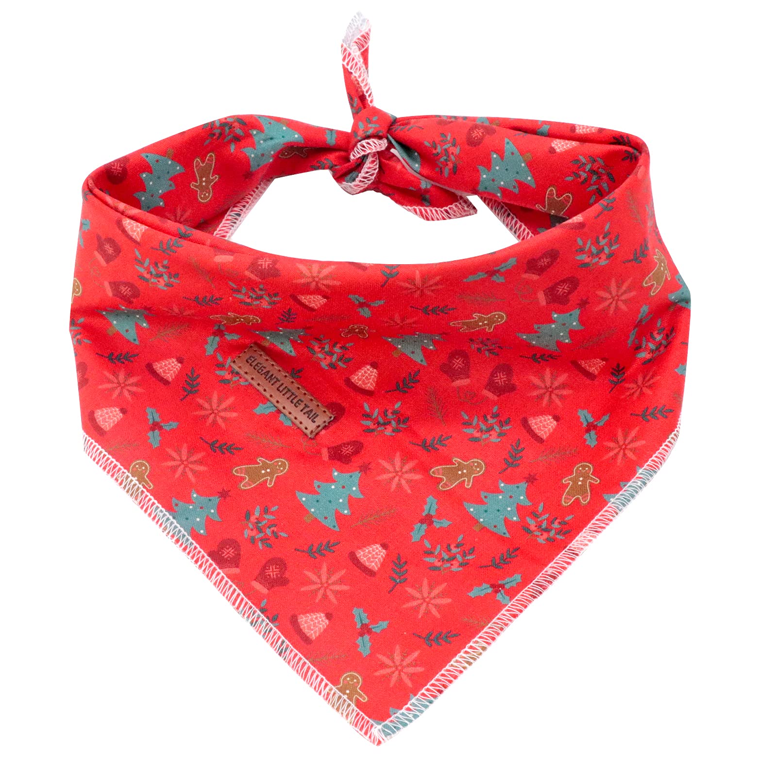 Elegant Little Tail Dog Bandanas - 1Pack Washable Christmas Kerchief & Scarf Size - Adjustable Dog Scarf For Small & Medium Fema