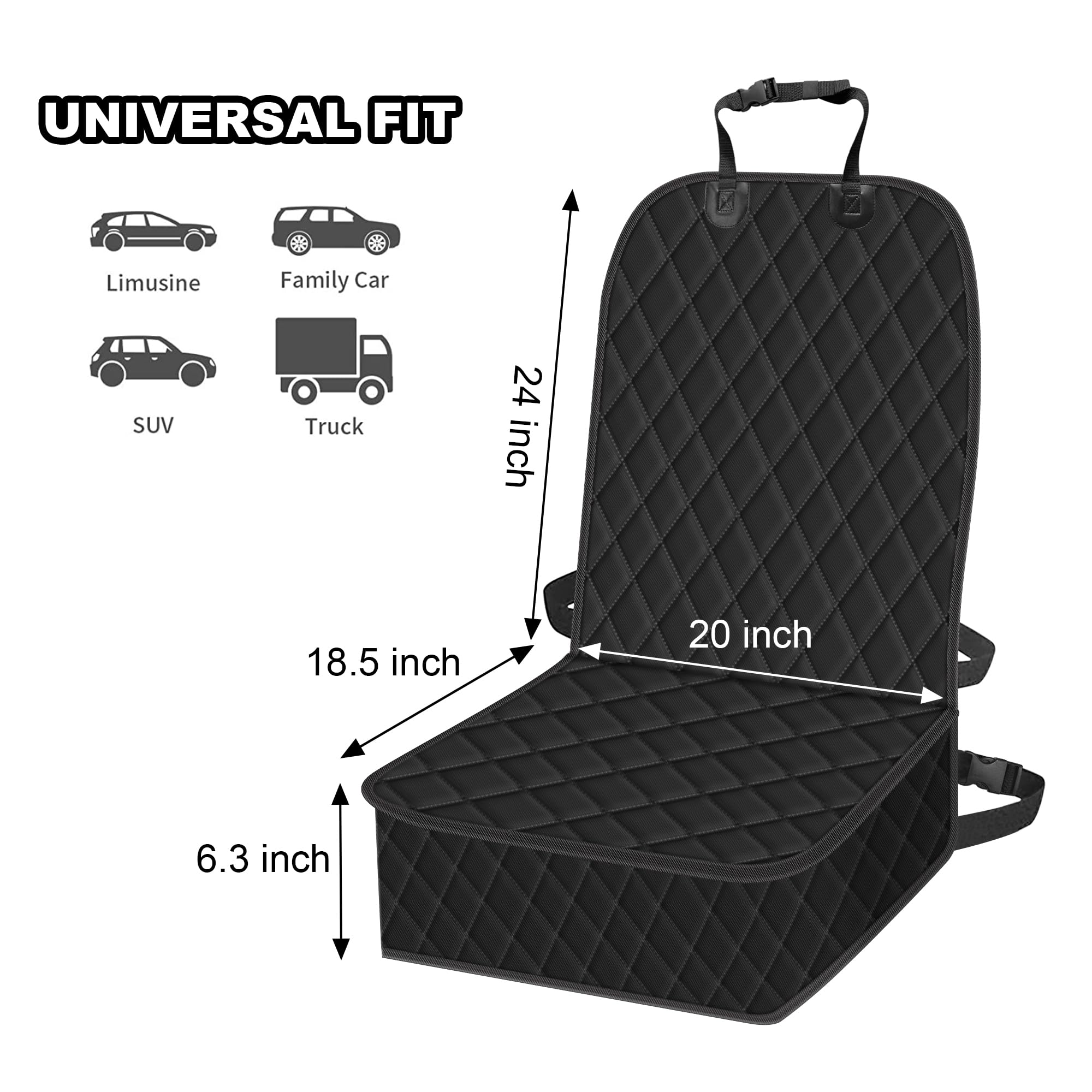 2 Packs Car Front Seat Cover For Dogs, Waterproof Pet Car Seat Protector, Nonslip Scratch-Proof Dog Seat Cover For Cars, Trucks & Suvs
