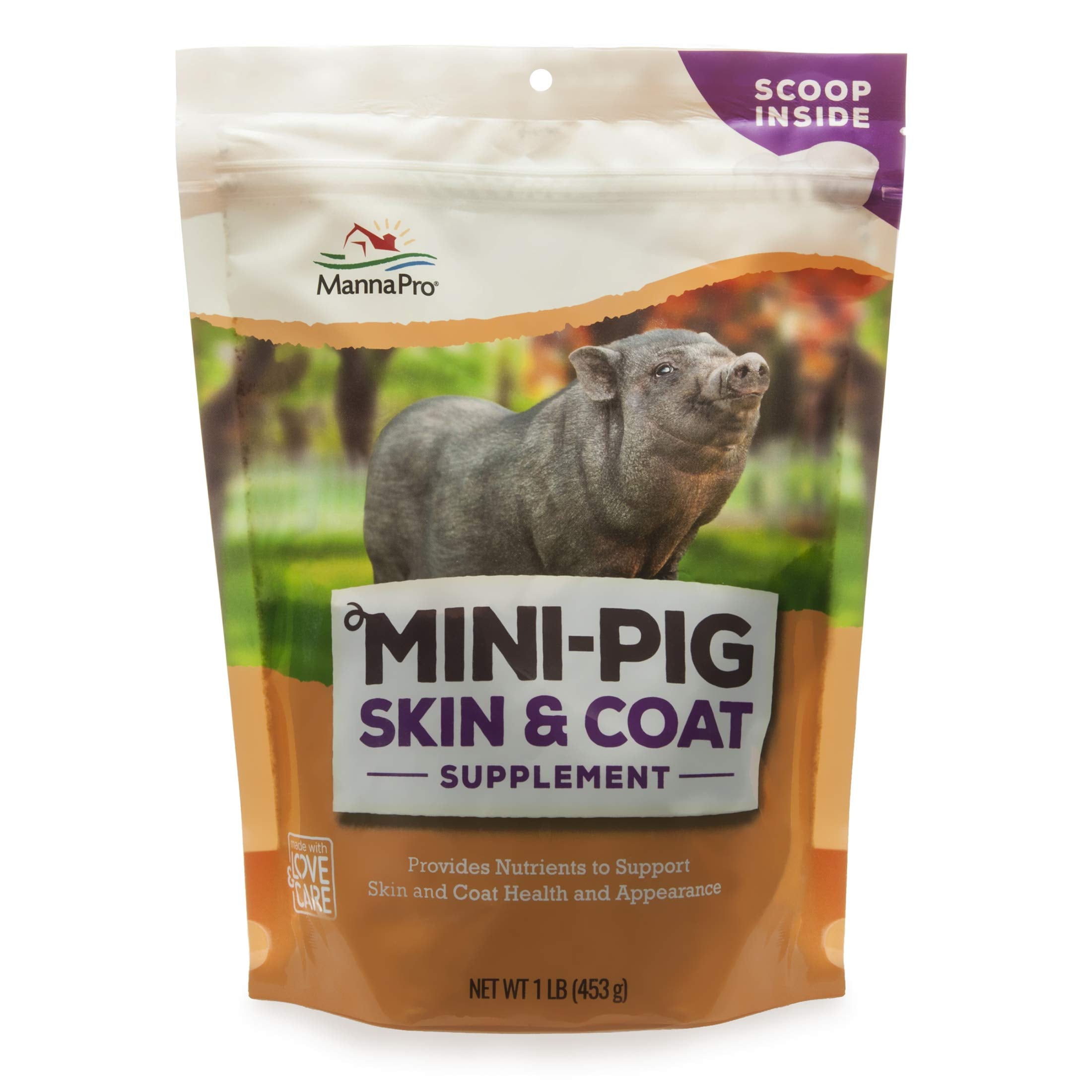 Manna Pro Mini-Pig Skin and Coat Supplement - Skin and Coat Supplement for Mini-Pigs - Provides Nutrients to Support Skin & Coat