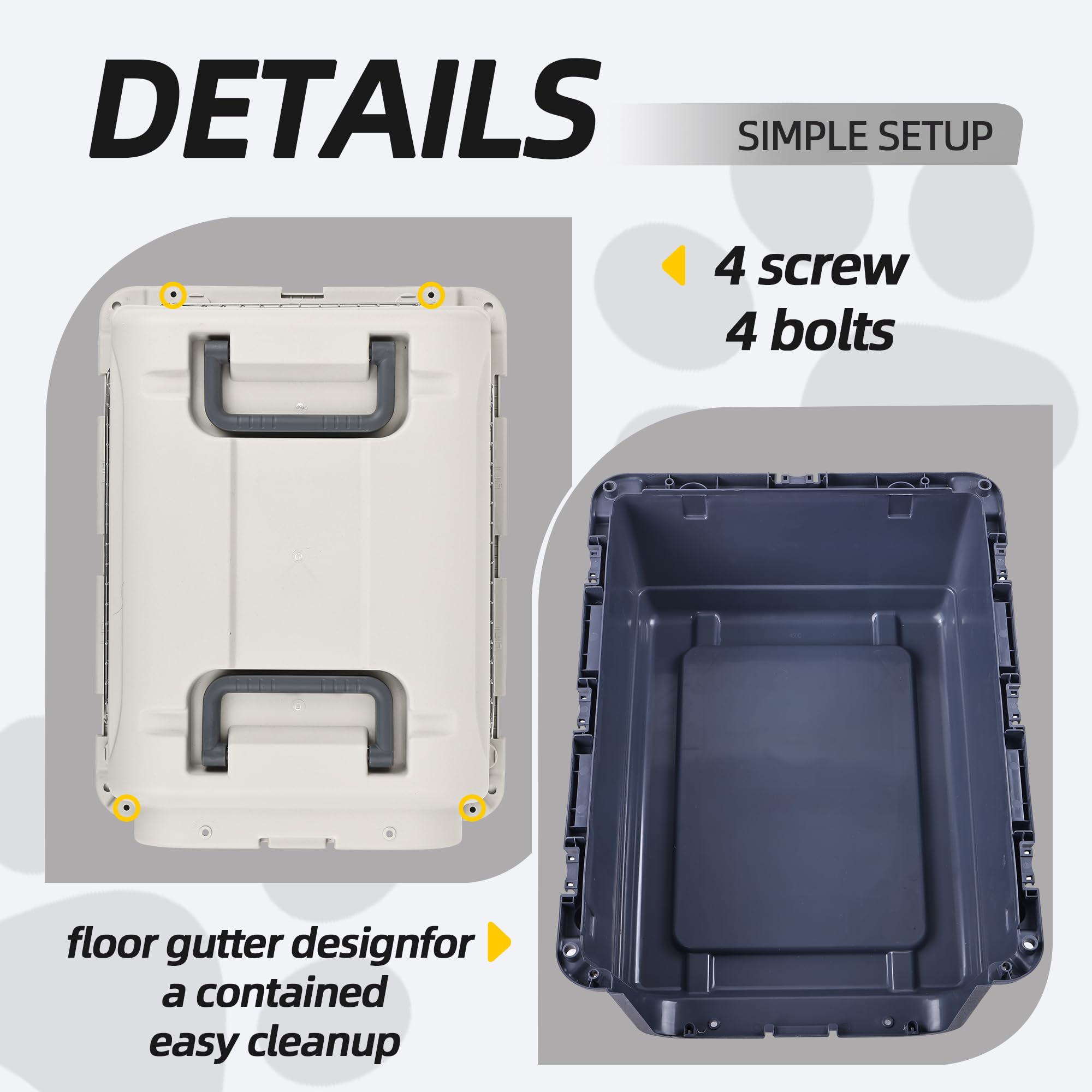 Elevon Plastic Kennels, Plastic Dog Crate, Airline Approved Pet Carrier for Dogs and Cats Longer Traveling, Medium
