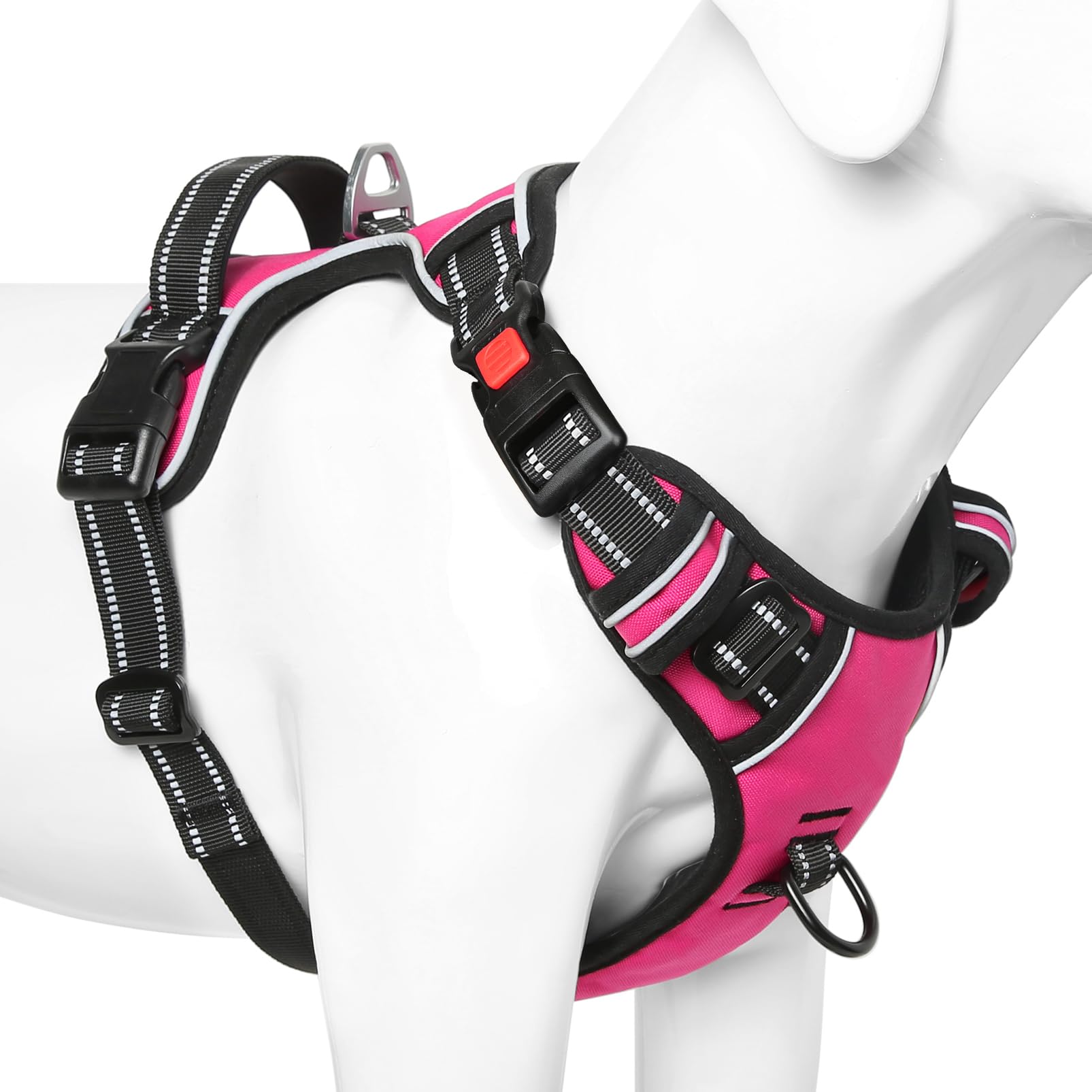 Timos No Pull Dog Harness, No Choke Front Lead Dog Reflective Harness, Adjustable Soft Padded Pet Vest With Easy Control Handle 