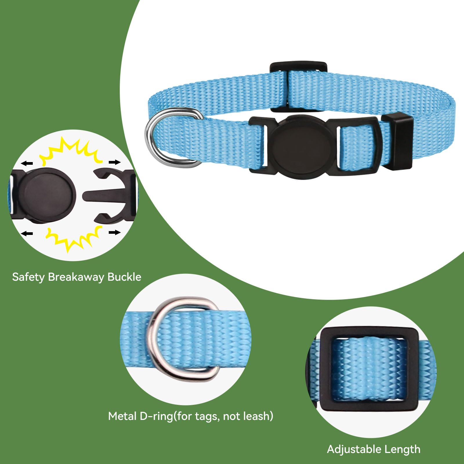 20 Pcs Puppy Collars,Puppy Collars For Litter,Puppy Collars For Small Puppies,Nylon Breakaway Puppy Id Collars Whelping Collars Litter Collars(S)