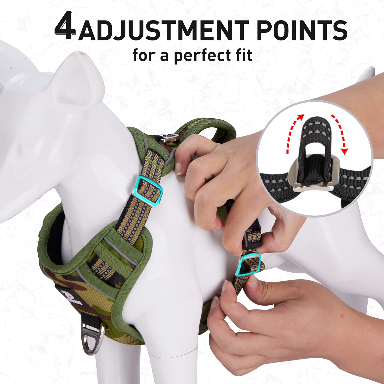 Dog Harness For Medium Sized Dog No Pull Dog Harness For Large Dogs With Handle 2 Metal Leash Clips, Adjustable Reflective Puppy