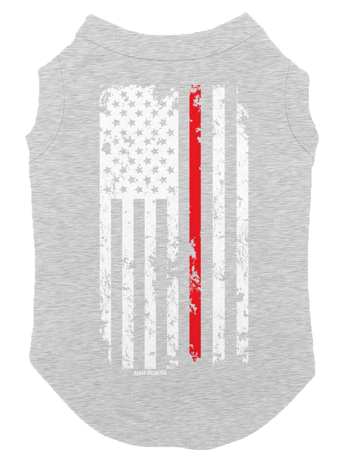 Red Line Flag - Usa American Dog Shirt (Light Gray, Large)