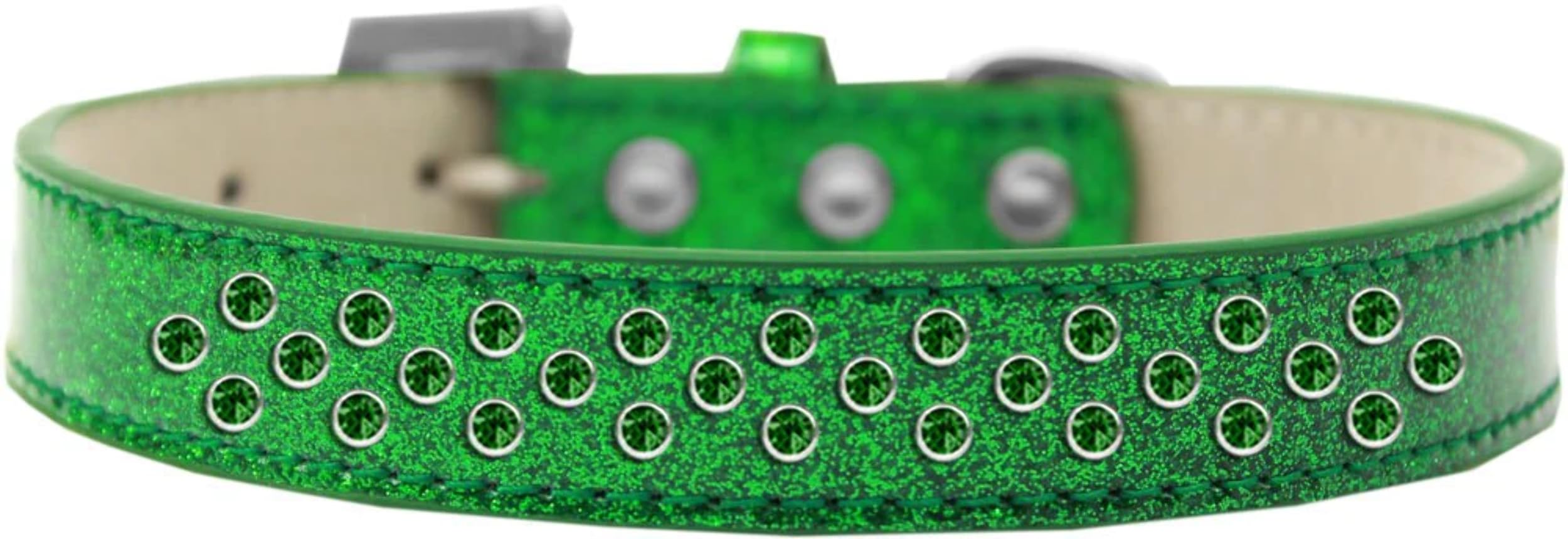 Dog, Puppy & Pet Ice Cream Collar, Emerald Green Crystal Rimsets Sprinkles Red 20