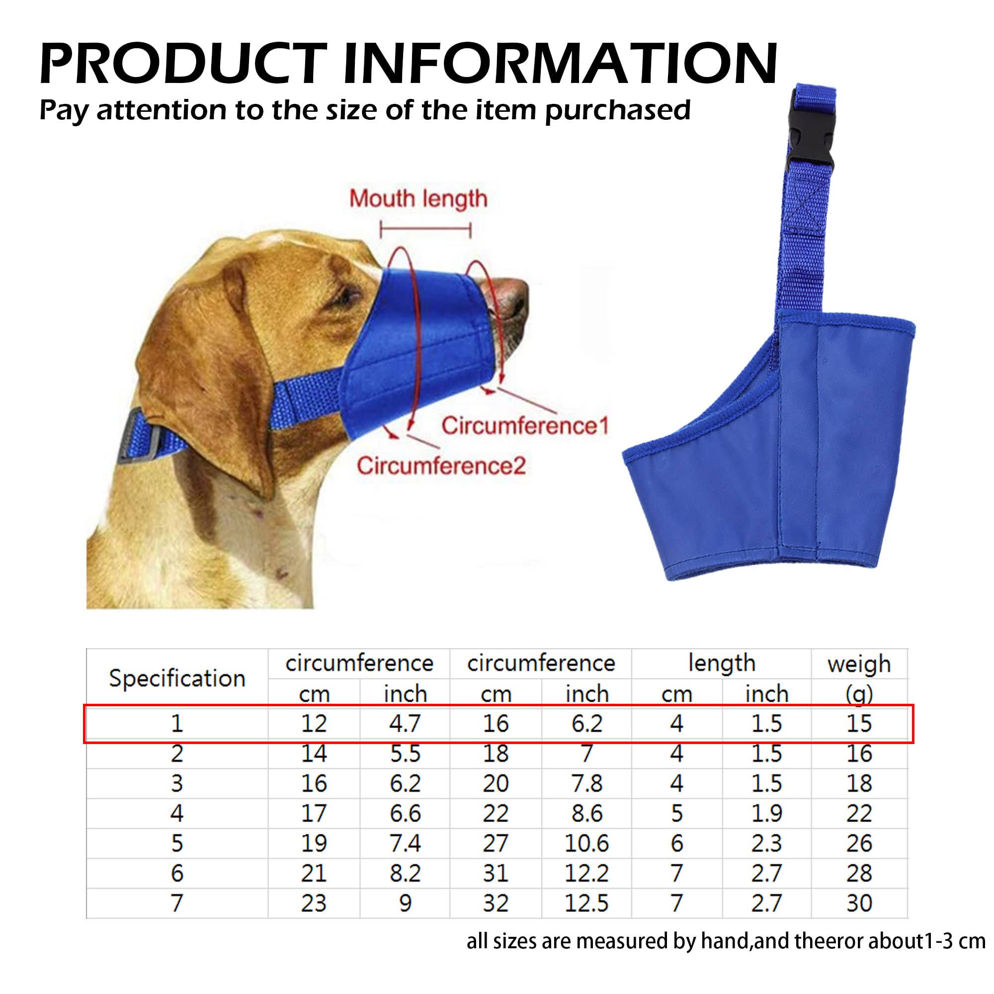 Parts Express Dog Muzzle, Soft Anti-Biting Barking Chewing Muzzle, Breathable Waterproof Adjustable Muzzle For Small Medium Dogs