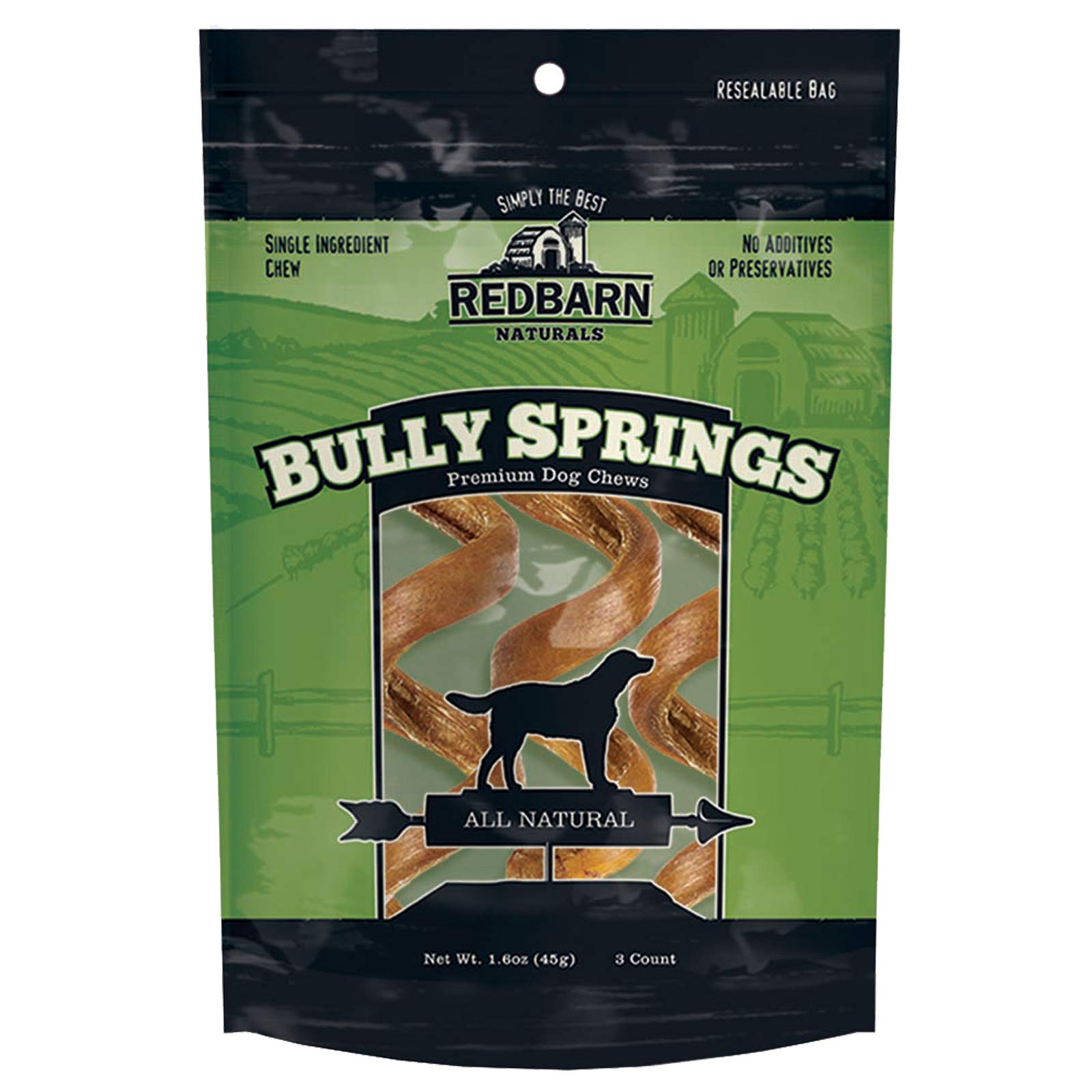 Redbarn All-Natural 4-6 Bully Springs Sticks for Dogs - Premium Grain-Free Single Ingredient Boredom Busting Dental Chew Rawhide