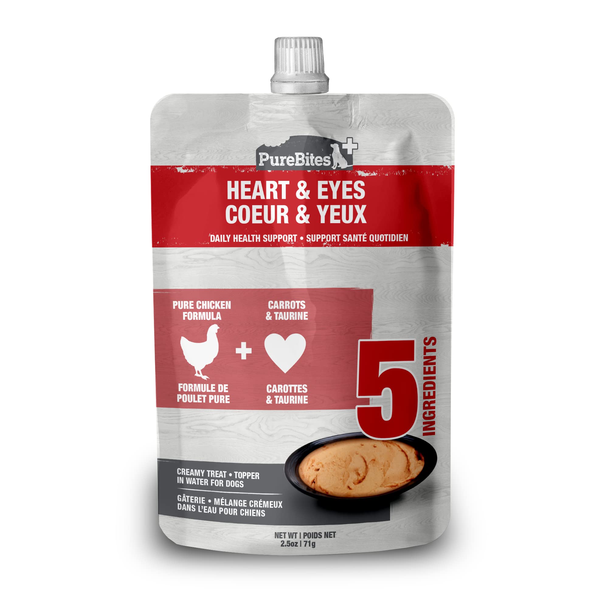PureBites+ Heart & Eyes Squeezables for Dogs, only 5 Ingredients, case of 15