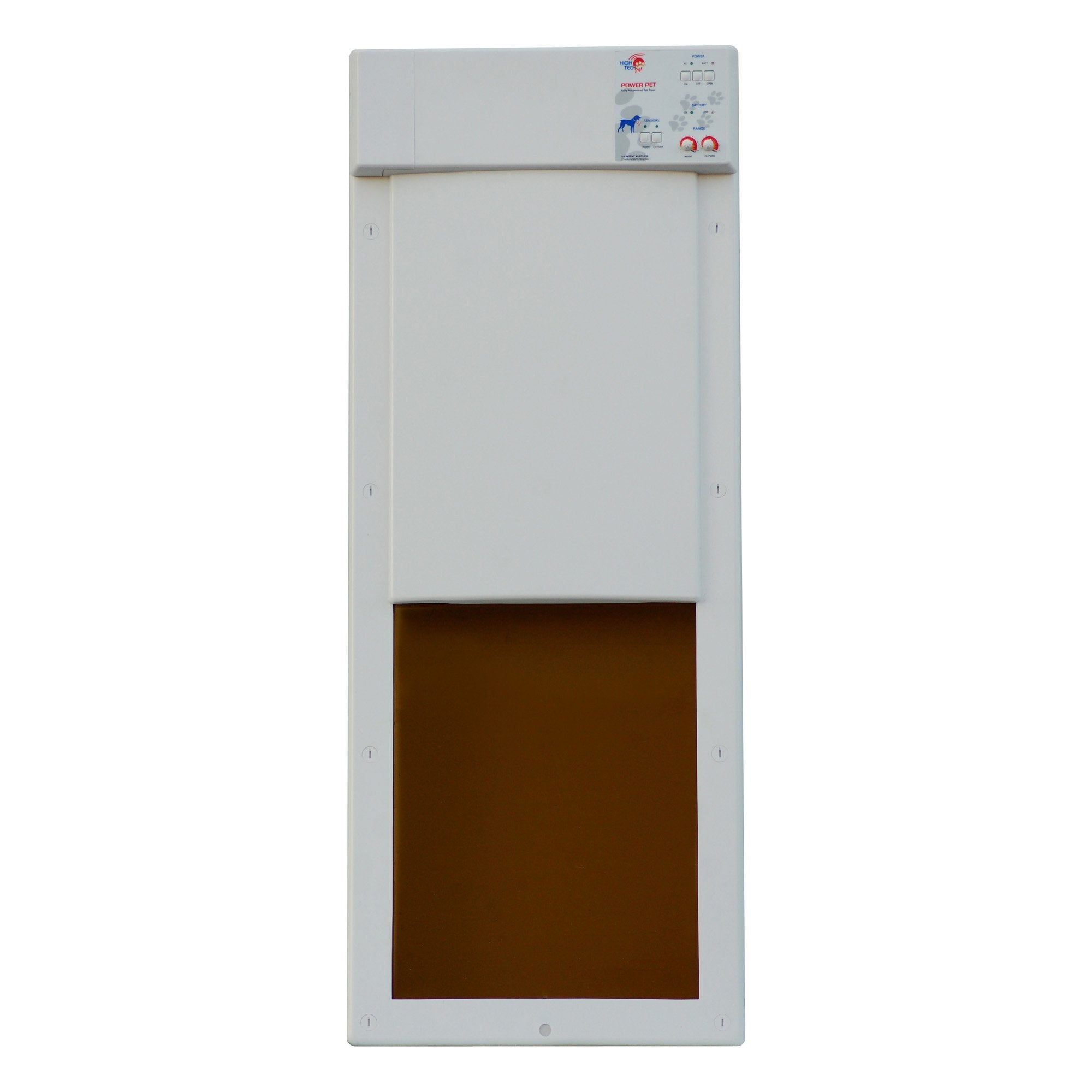 High Tech Pet Power Pet Large Electronic Pet Door PX-2 - White & Brown, Plastic, Ideal for Large Pets