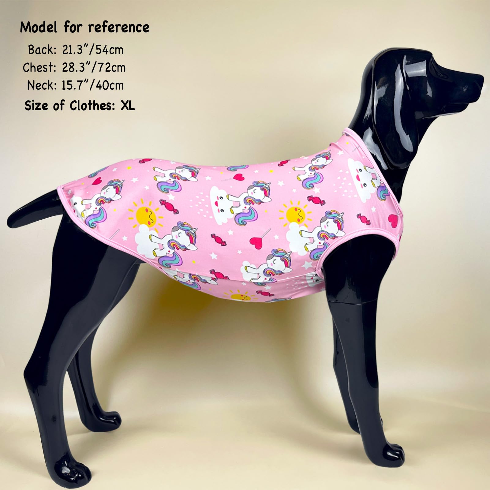 D.E.E Unicorn Galaxy Printed Dog Shirts - Stretchy Tank Tops For Big Dogs (Vunicpink, Large)