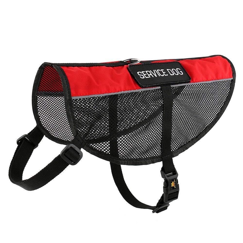 Plutus Pet Service Dog Vest With 2 Removable Patches, Light Weight And Breathable Mesh Service Animal Harness,Perfect For Summer