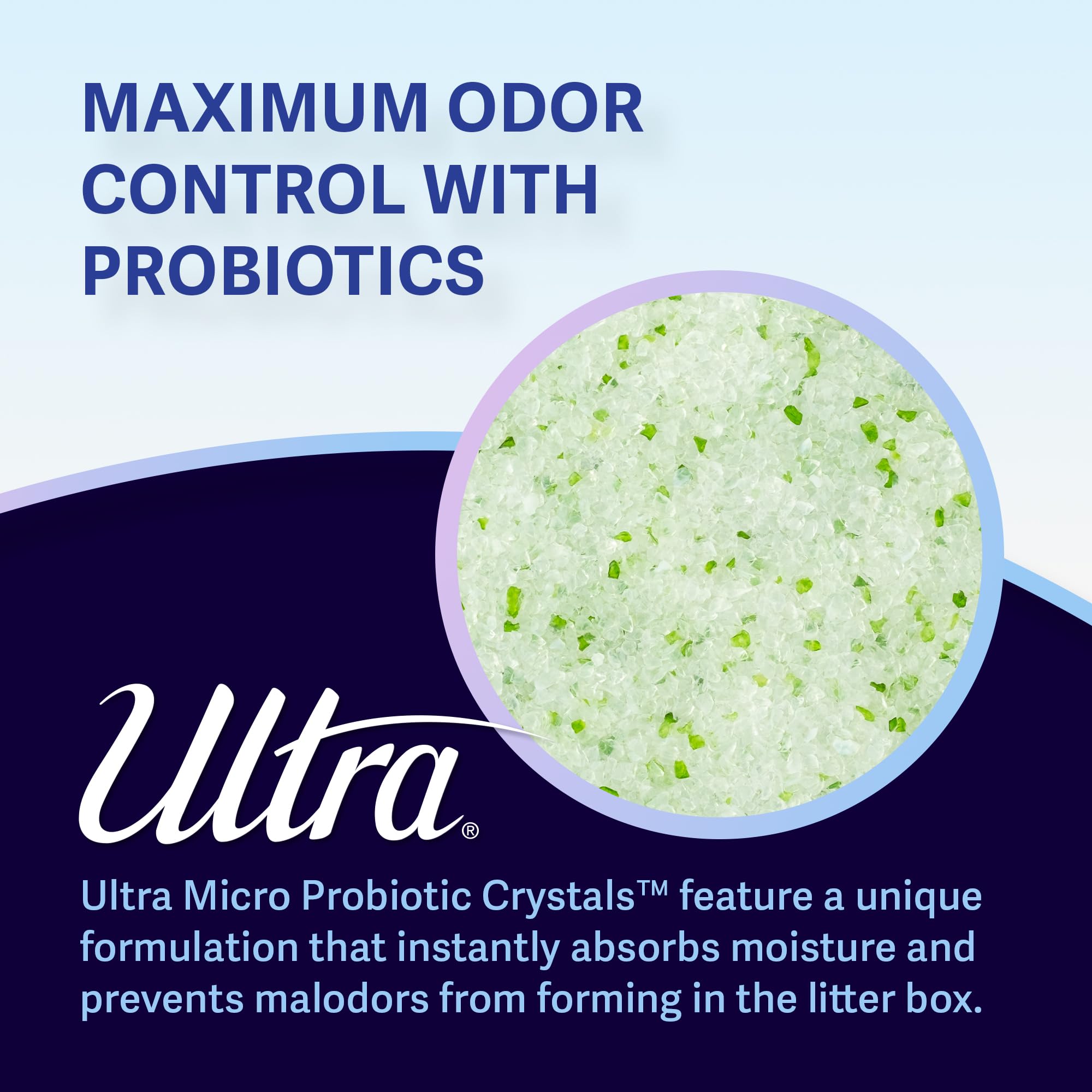 New Ultra Probiotic Micro Crystals Cat Litter - 99.9% Dust Free, Soft On Paws, Fragrance Free - 5 Lbs.