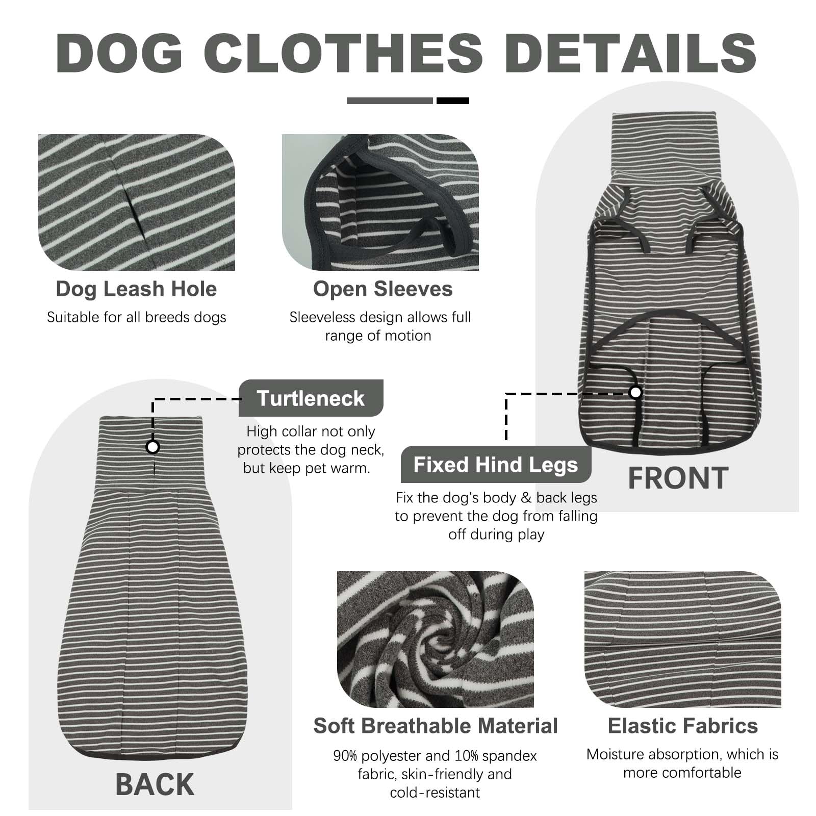 Rozkitch Dog Winter Coat Soft Pullover Pajamas, Pet Windproof Warm Cold Weather Jacket Vest Cozy Jumpsuit Apparel Outfit Clothes