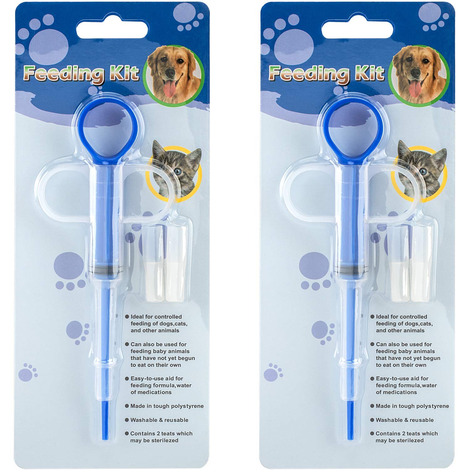 2 Pcs Pet Medicine Feeder, Silicone Syringe Cat Dog Puppy Pill Dispenser Suit With Soft Tips, Pet Cat Dog Puppy Pill Tablet Vers