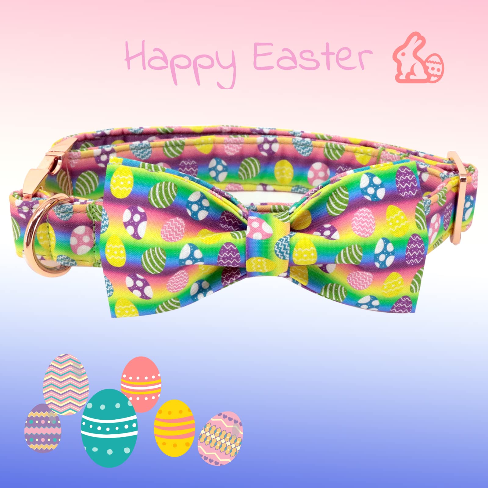 Elegant Little Tail Dog Collar With Bow, Easter Bow Tie Collar For Small Dogs