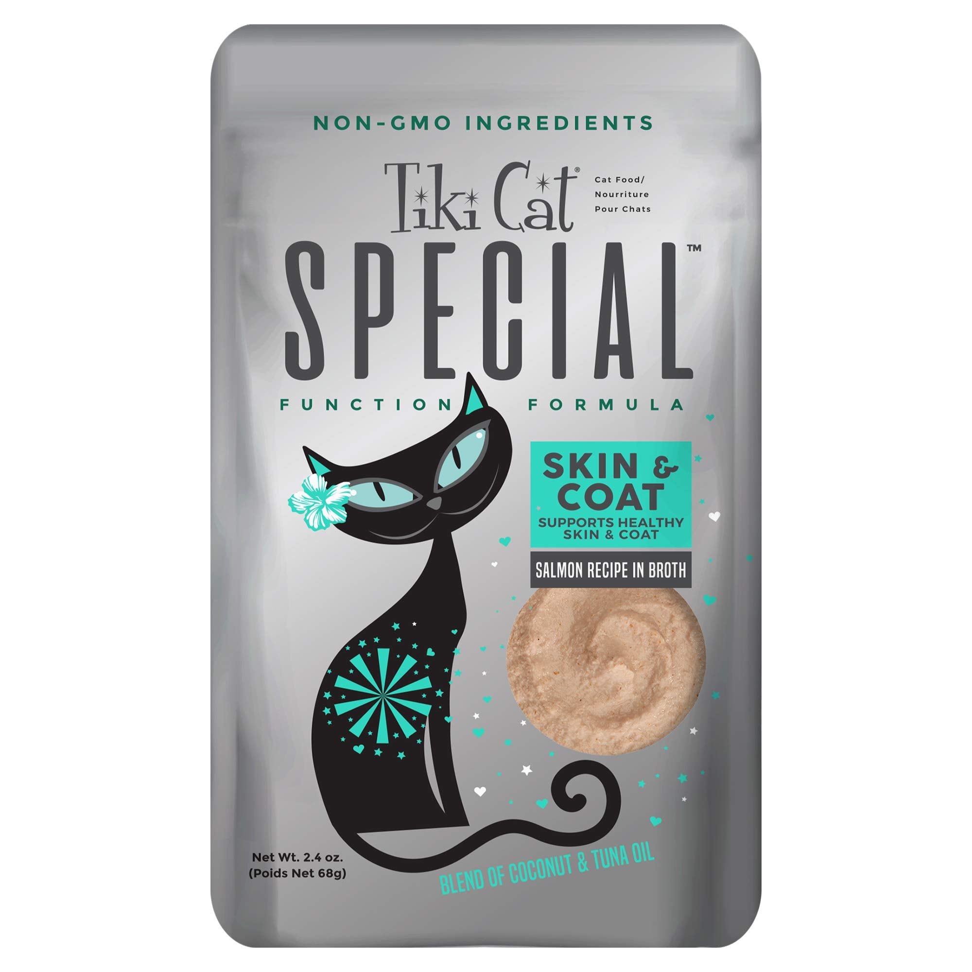 Tiki Cat Solutions Mousse Skin & Coat Mousse, Salmon Recipe, Specially Formulated with Omega Fatty Acids, Functional Wet Cat Foo