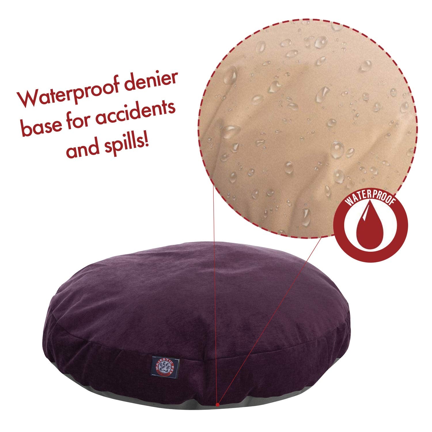 Aubergine Villa Collection Small Round Pet Dog Bed