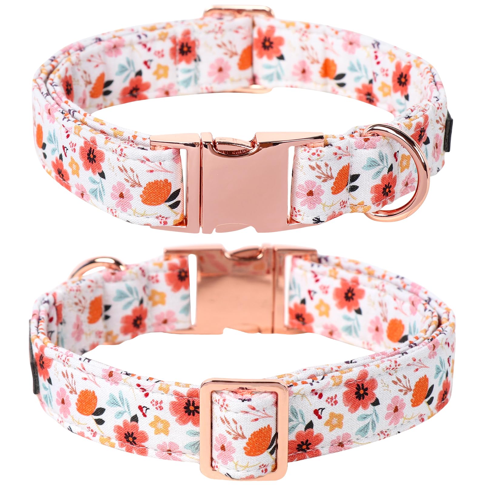 Lionet Paws Design Dogs Collar Cute Adjustable Flower Dog Collars For Girl Female Small Medium Dogs With Summer Floral S