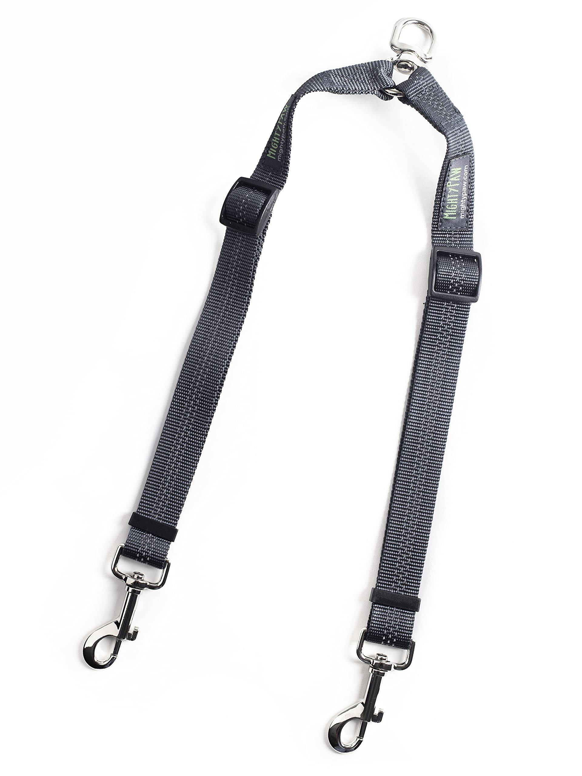 Mighty Paw Dual Dog Leash - Suitable For Two Dogs - Leash For 2 Dogs No Tangle - Leash Splitter - Large And Small Dog Compatible - Dual Leash Attachment - Double Clip Dog Leash Coupler - Dog Splitter