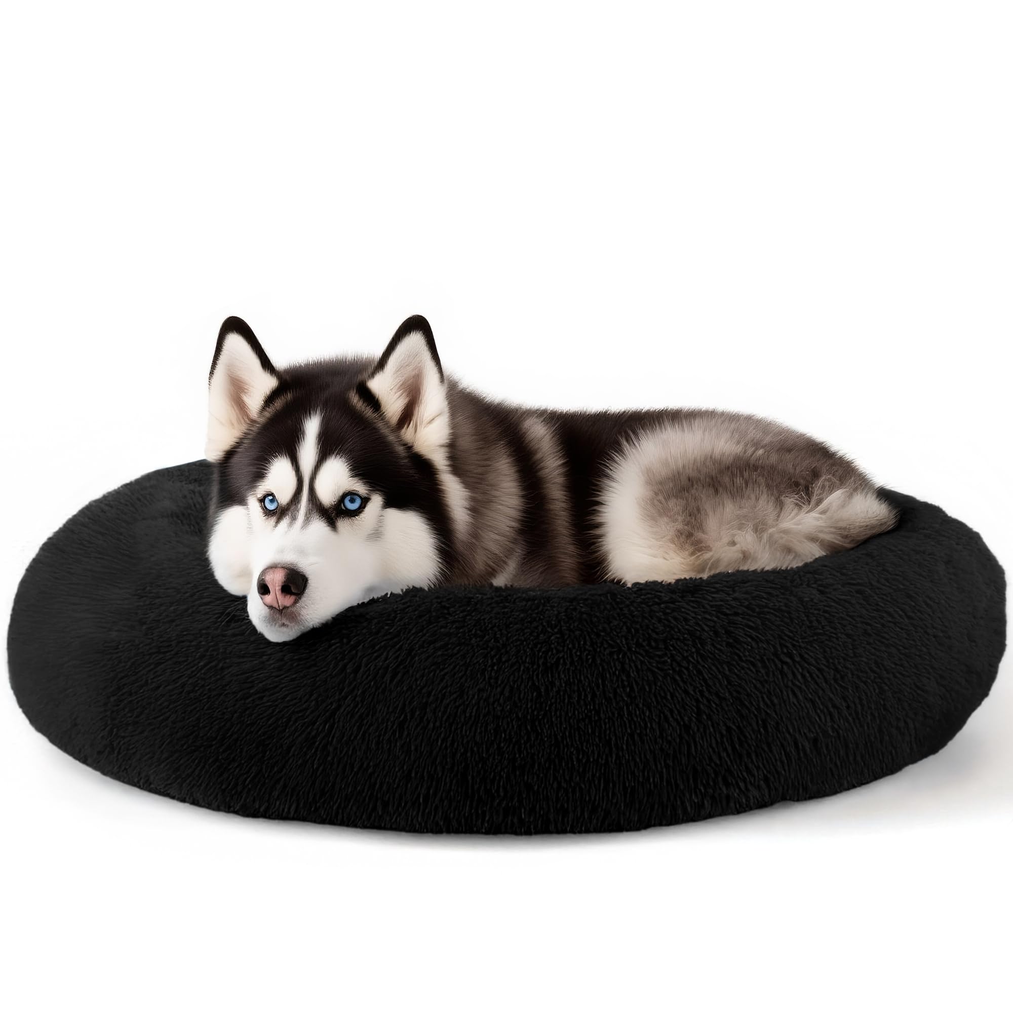 Extra Large Dog Beds, 36 Inch Human Dog Anxiety Relief Comfort Bed, Indestructible & Chew Proof Pet Beds (Black)