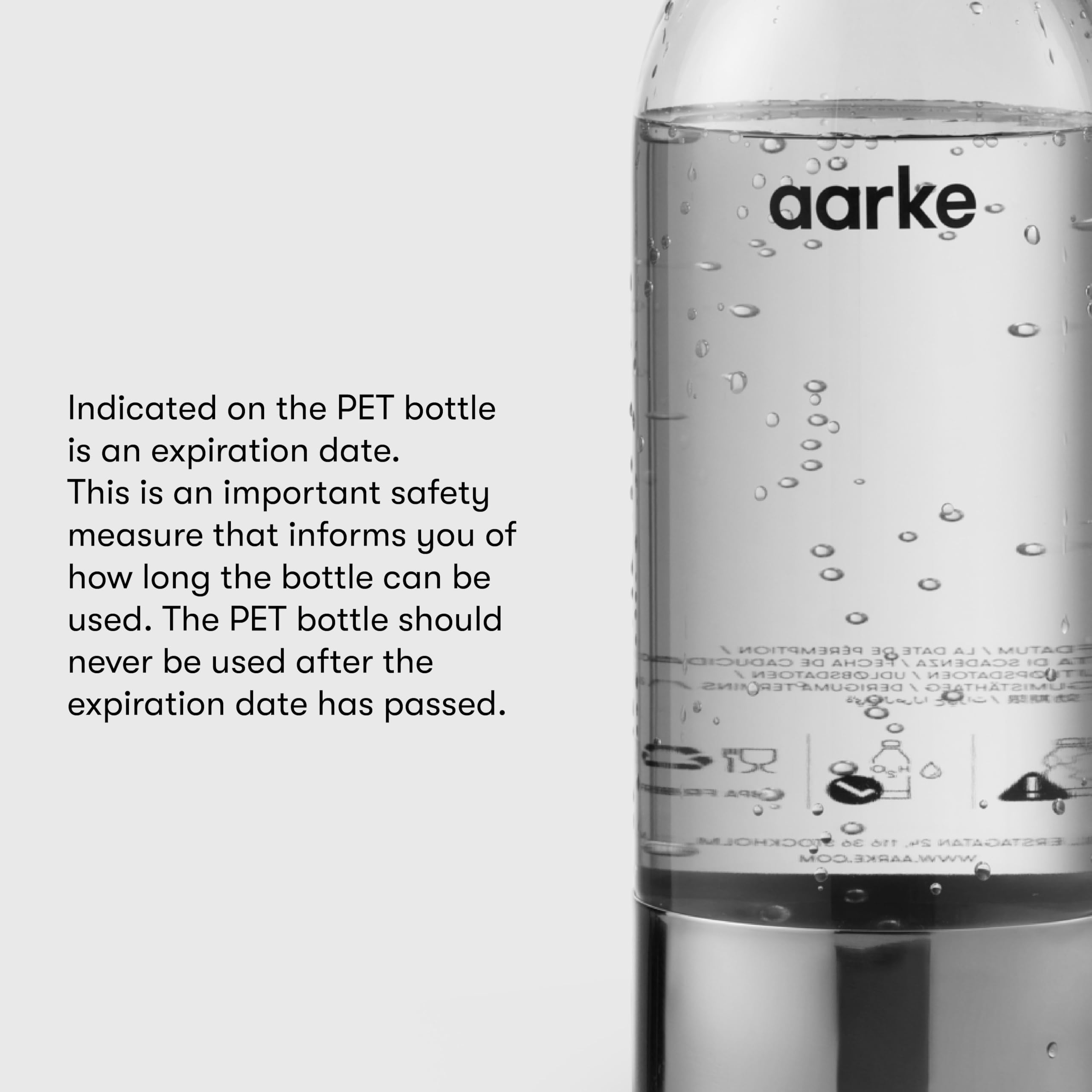 Aarke Extra Pet Stainless Steel Bottle (For Use Carbonator) (1L) 2-Pack