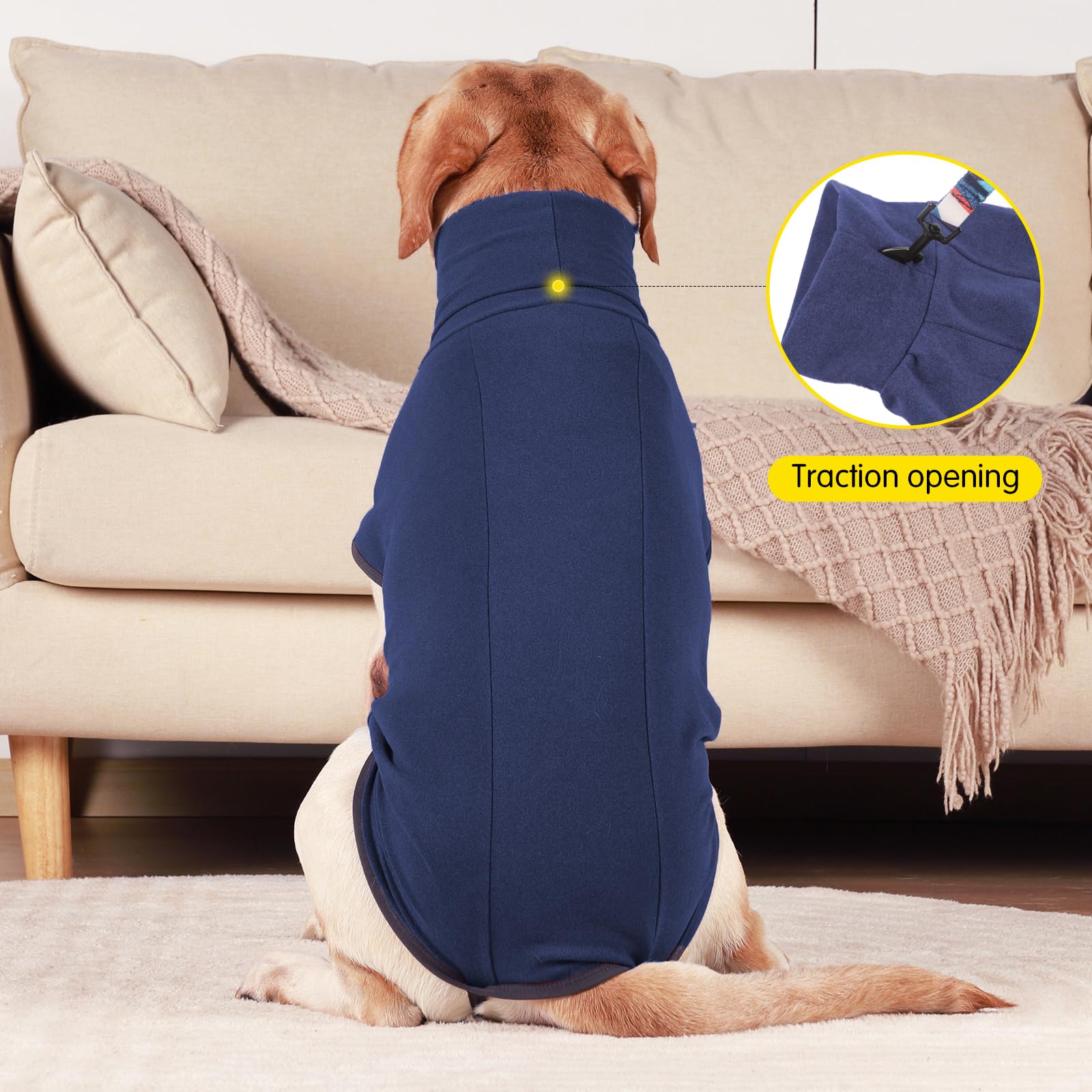 Dog Sweater Pullover Cold Weather Vest For Dogs Dog Sweatshirt & Jacket For Indoor And Outdoor Use (Xx-Small, Navy Blue)