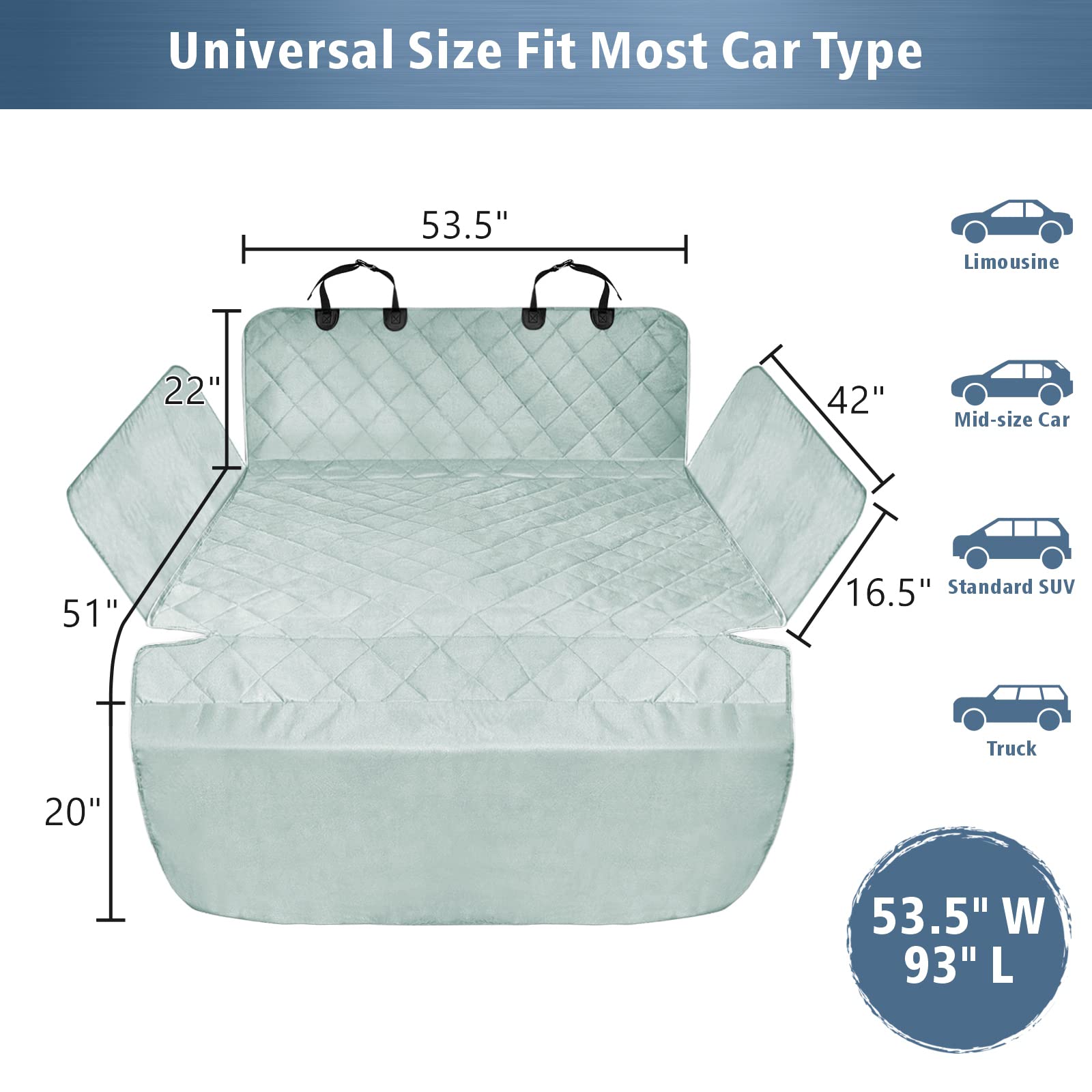 F-color SUV Cargo Liner for Dogs - Waterproof Pet Cargo Liner with Side Flaps, Comfort Dog Cargo Cover with Bumper Flap, Scrachp