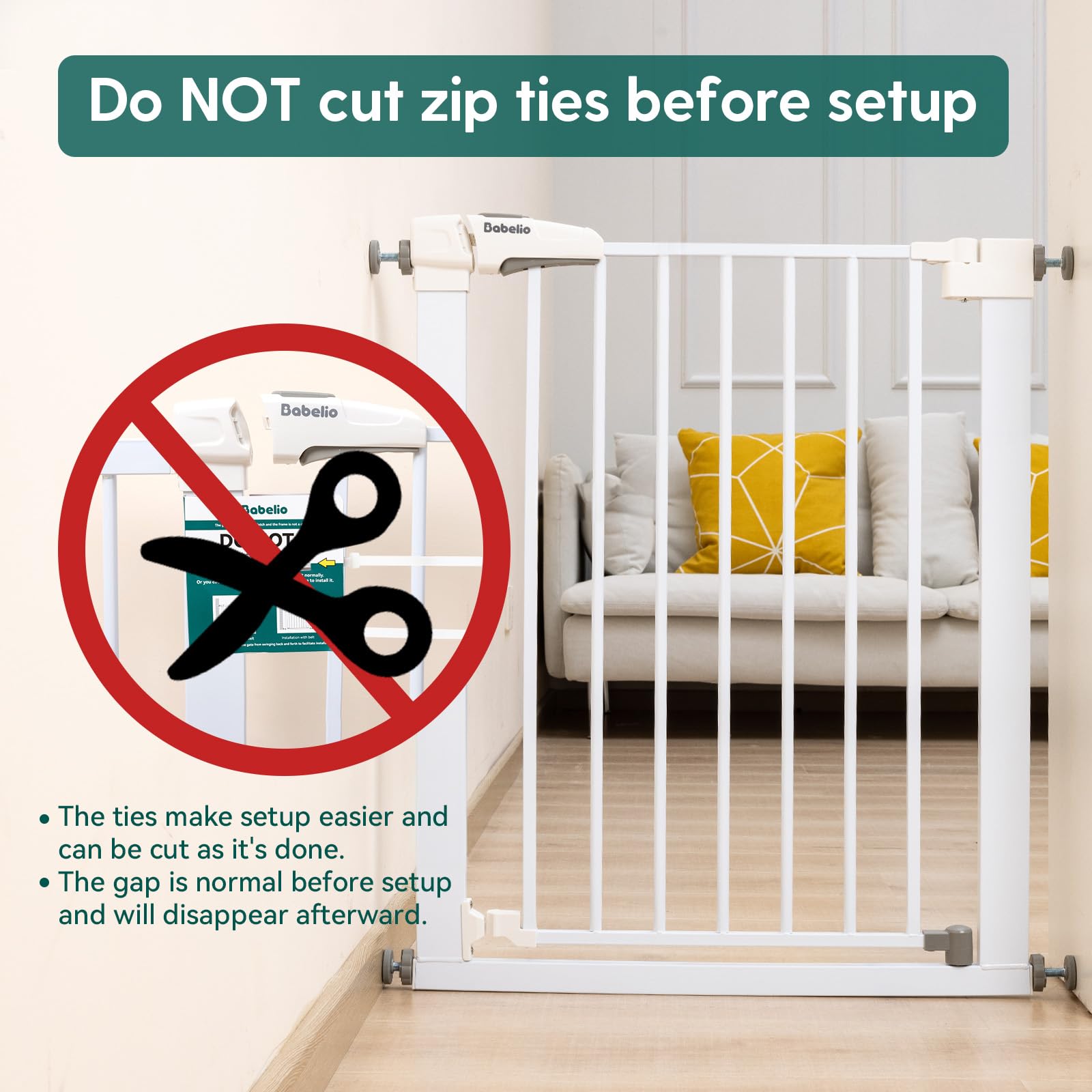 Babelio Baby Gate For Doorways And Stairs, 26-40 Inches Dog/Puppy Gate, Easy Install, Pressure Mounted, No Drilling, Fits For Narrow And Wide Doorways, Safety Gate W/Door For Child And Pets