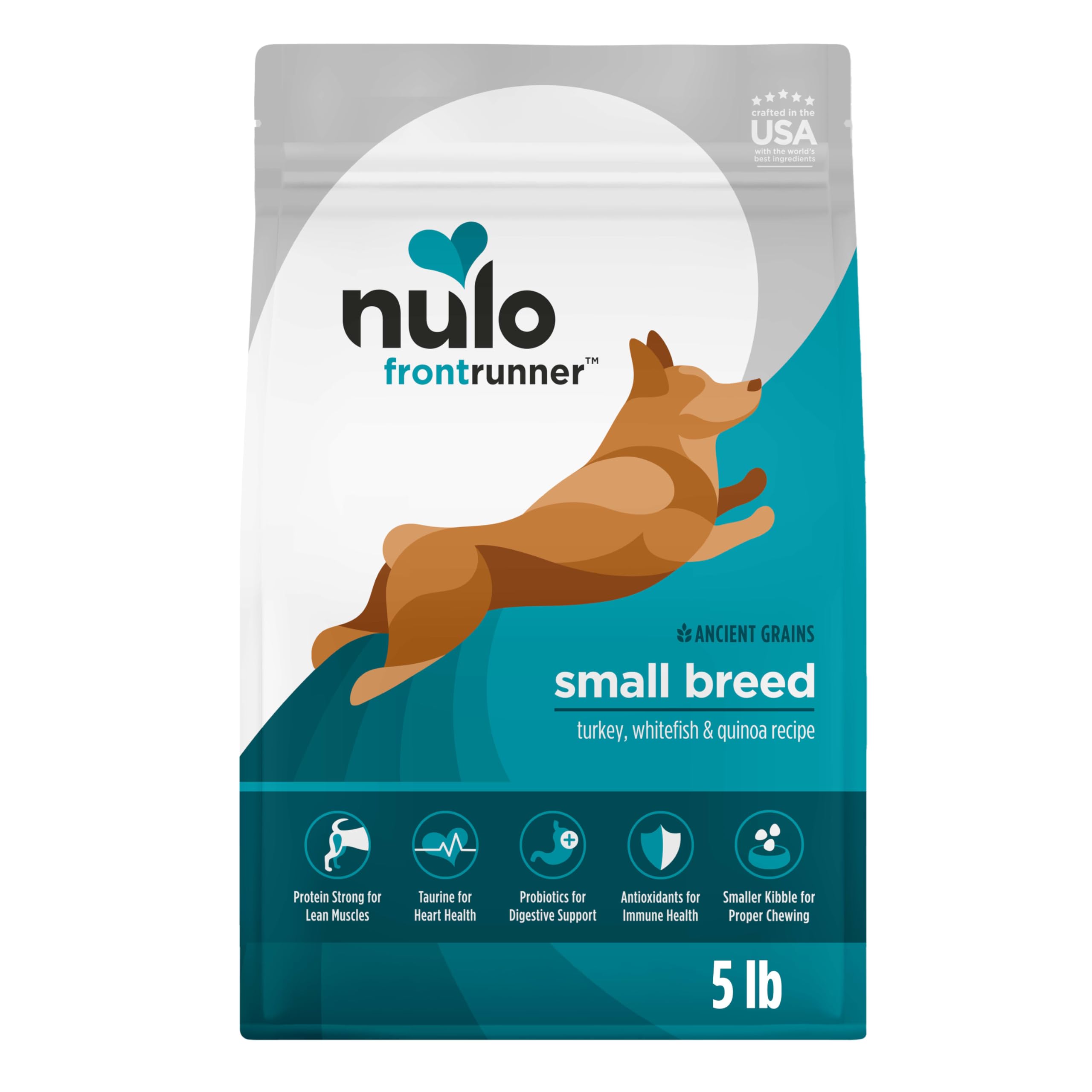Nulo Frontrunner Ancient Grains High-Protein Small Breed Dog Food, Turkey, Whitefish, & Quinoa Recipe- Natural Dry Dog Food with