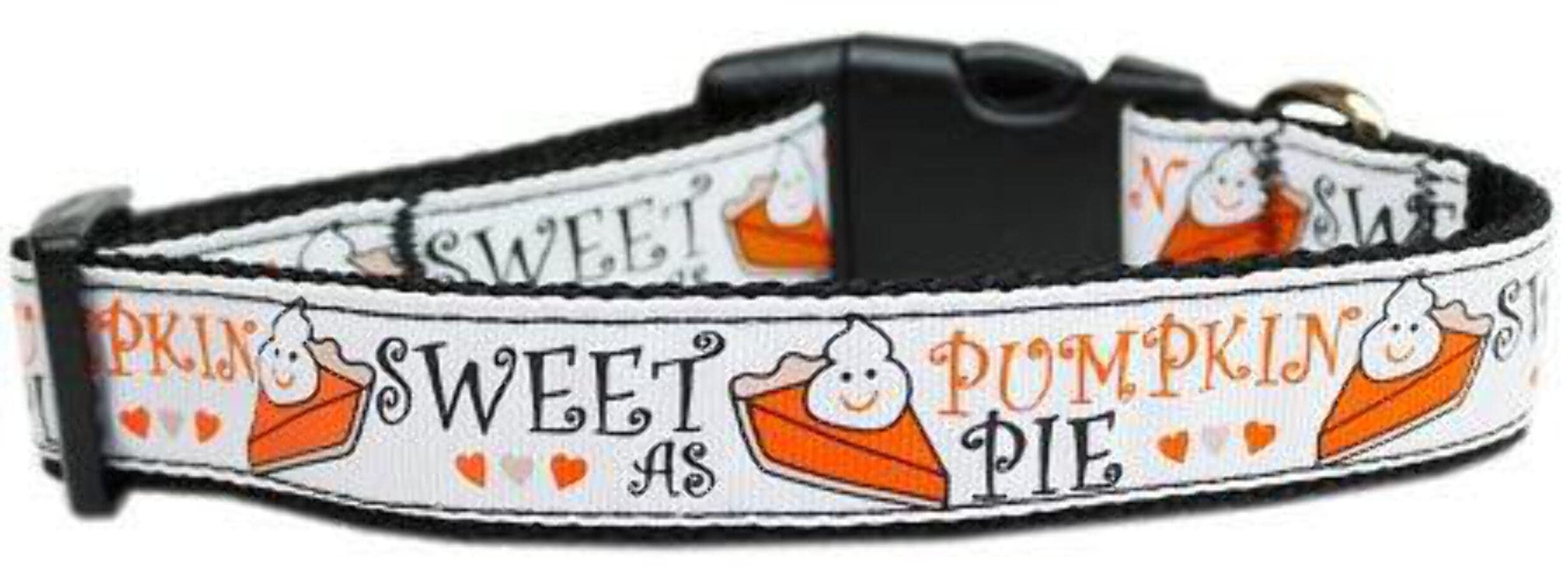 Pet Dog & Cat Nylon Collar or Leash, "Pumpkin Pie" SM Collar