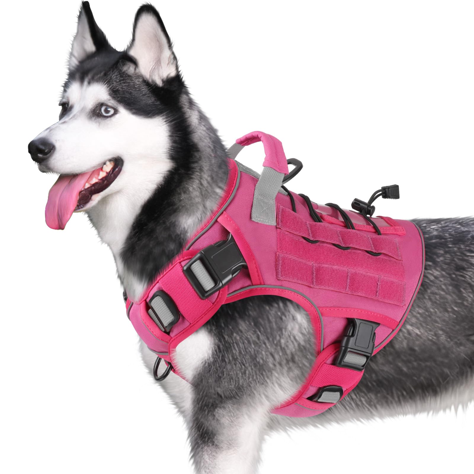 Wingoin Tactical Dog Harness For Extra Large Dogs, Heavy Duty No Pull Dog Harness With Handle, Adjustable Reflective Military K9
